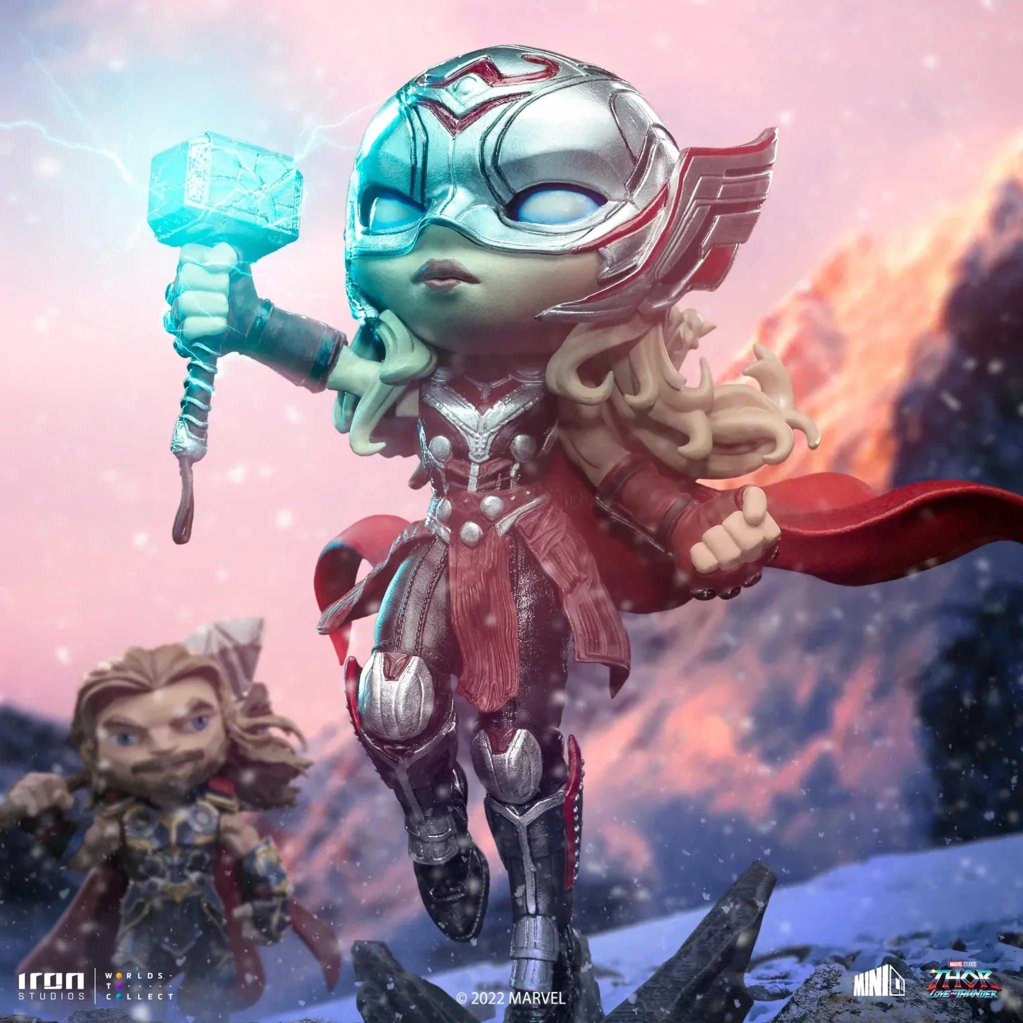 Iron Studios Thor: Love and Thunder Mighty Thor Jane Foster MiniCo Figure - Collectible Marvel Superhero Statue for Display & Gifts
