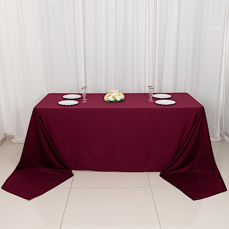 90 x 156 Inch Scuba Polyester Rectangular Tablecloth - Waterproof & Wrinkle-Resistant Dining Table Cover for Parties, Weddings & Events
