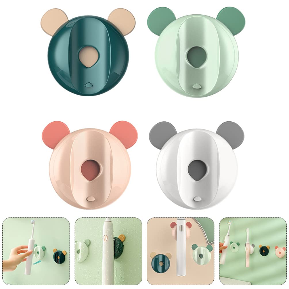 Cabilock 4-Pack Magnetic Wall Mount Toothbrush Holder - Automatic Electric Toothbrush Storage Rack & Bathroom Organizer (Mixed Colors) - Perfect for Small Bathrooms, Vanities & RVs