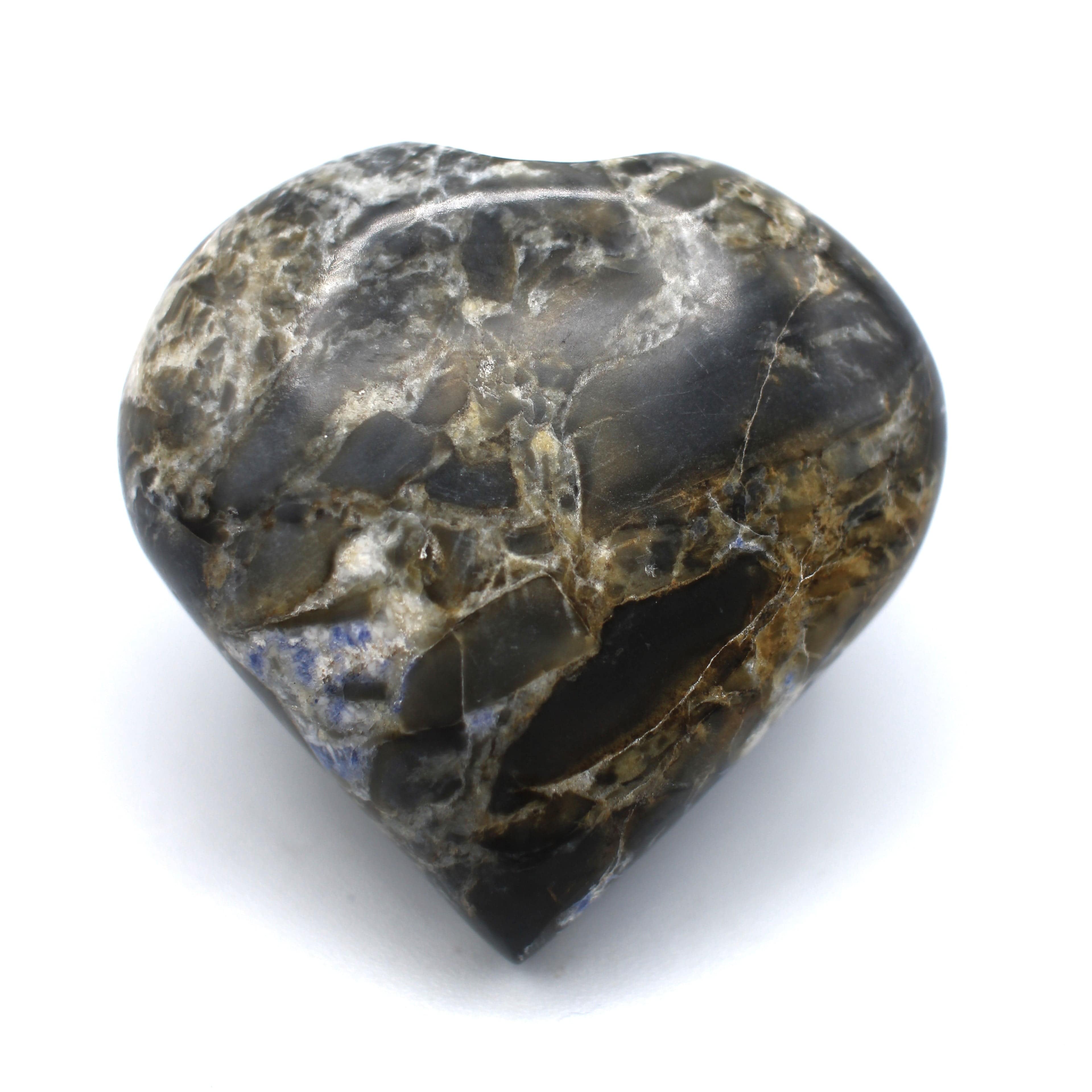 Natural Canadian Sodalite Heart Carving in Matrix - Healing Crystal Stone for Meditation, Reiki & Home Decor - Perfect for Spiritual Gifts & Energy Work
