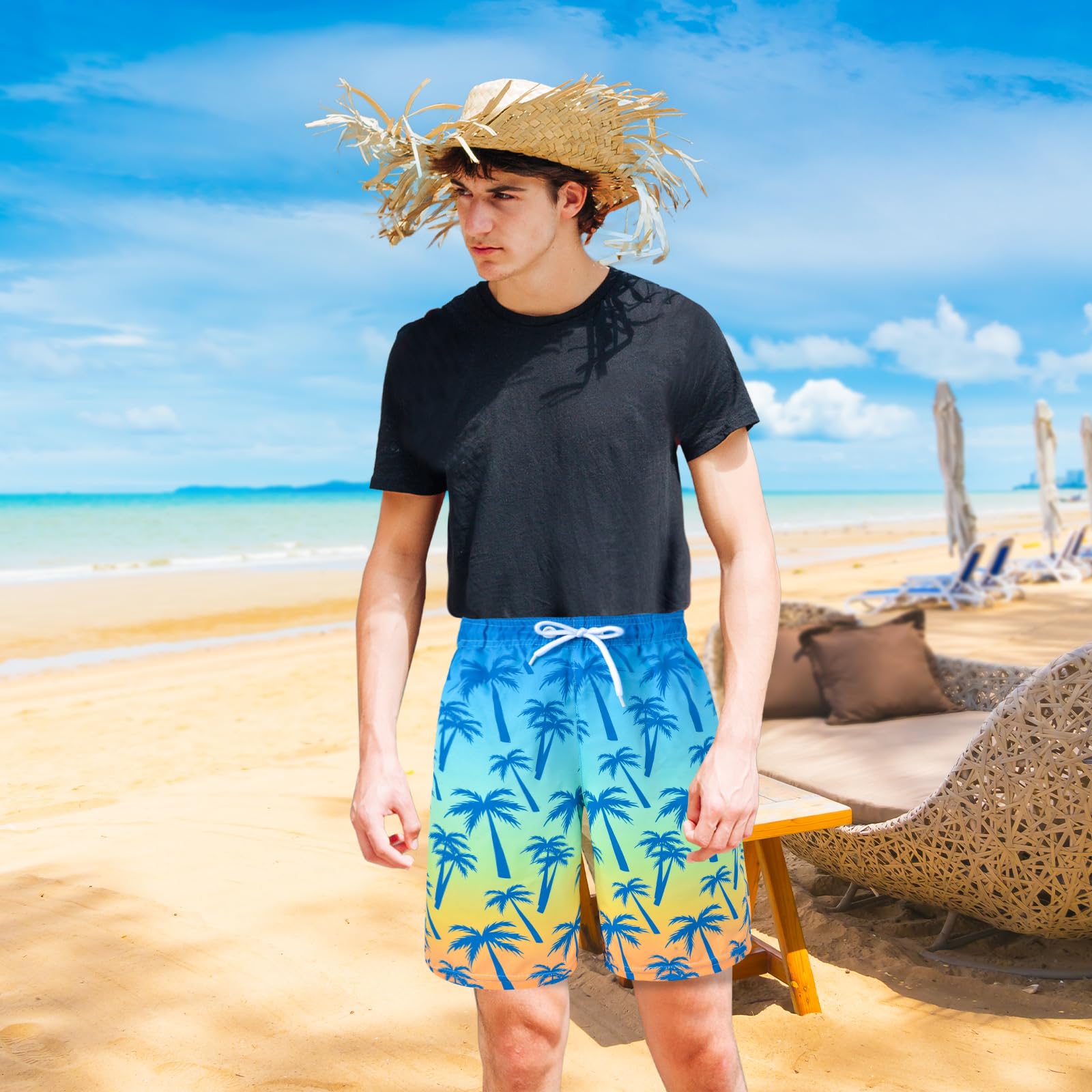 **Boys Swim Trunks with Compression Liner - Quick Dry Bathing Suits for Youth & Teens (Ages 7-16) - Perfect for Swimming, Beach & Pool Activities**