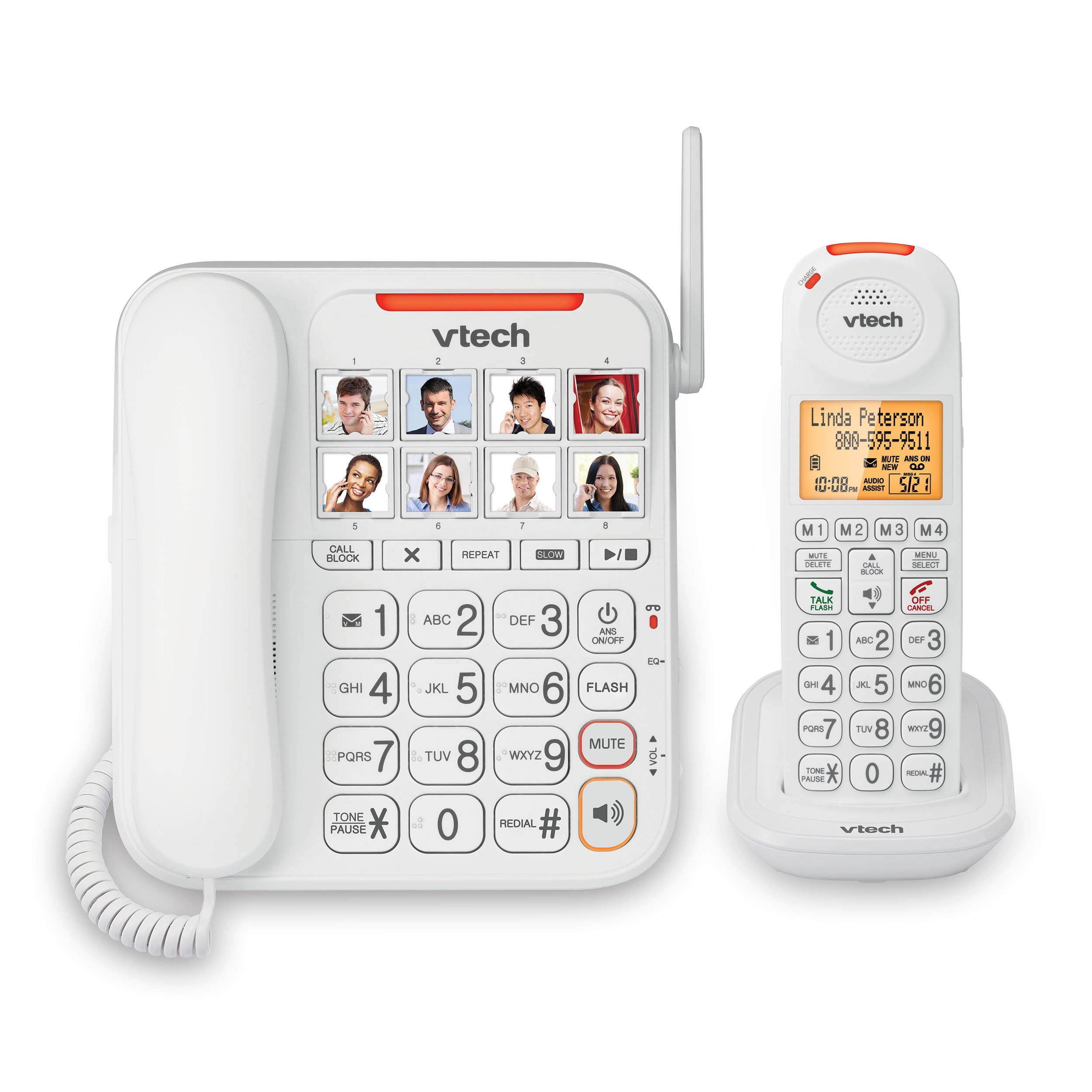 VTech CareLine SN5147 Amplified Corded/Cordless Phone for Seniors - 90dB Extra Loud Ringer, Big Buttons & Large LCD Display - Easy-to-Use Home & Office Landline Telephone System for Elderly & Hearing Impaired