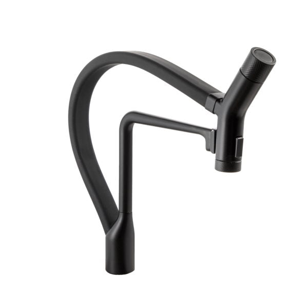 Hamat KAPO 2000 MBB Dual Function Pull-Out Kitchen Faucet with Matte Black Finish & Black Hose - Perfect for Modern Home Kitchen Sink Installation