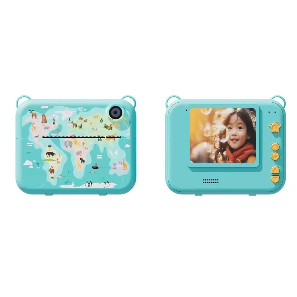 AVZYARDY Instant Print Camera for Kids - Portable Video Camera with 3 Rolls Photo Paper, Selfie Camera Toy for Toddlers, Perfect Birthday & Holiday Gift for Boys & Girls (Blue) - Great for Travel, Parties, and Family Memories