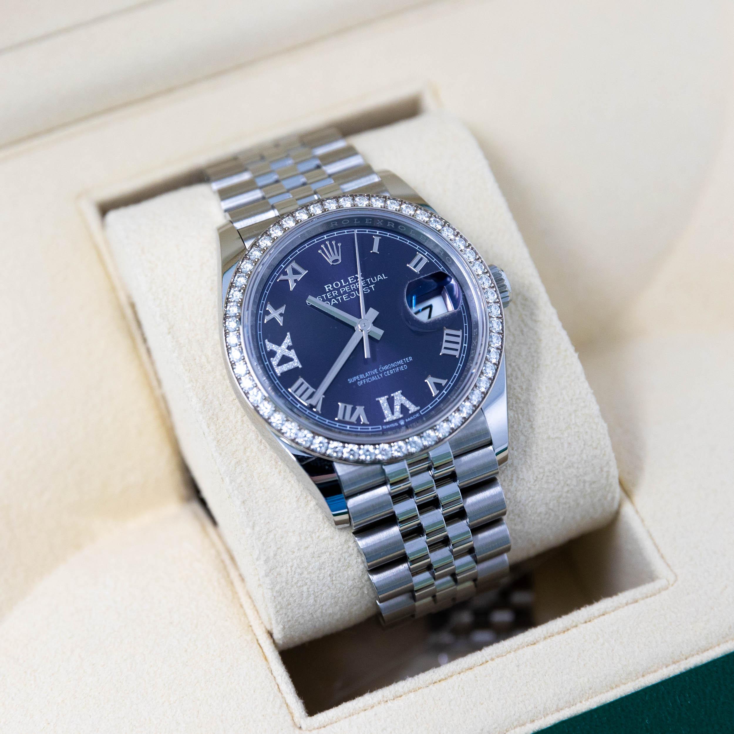 Luxury Rolex Datejust 36mm Watch - 18K White Gold & Diamond Bezel - Perfect for Formal Events & Business Meetings