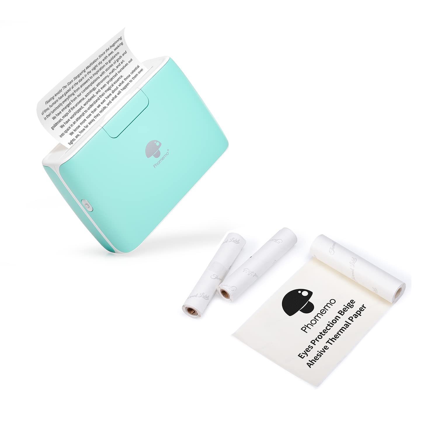 Phomemo M04S Portable Thermal Label Printer - 110mm Beige Sticker Paper (3 Rolls Included) for Shipping Labels, Barcode Tags & Receipt Printing | Home Office & Small Business Use