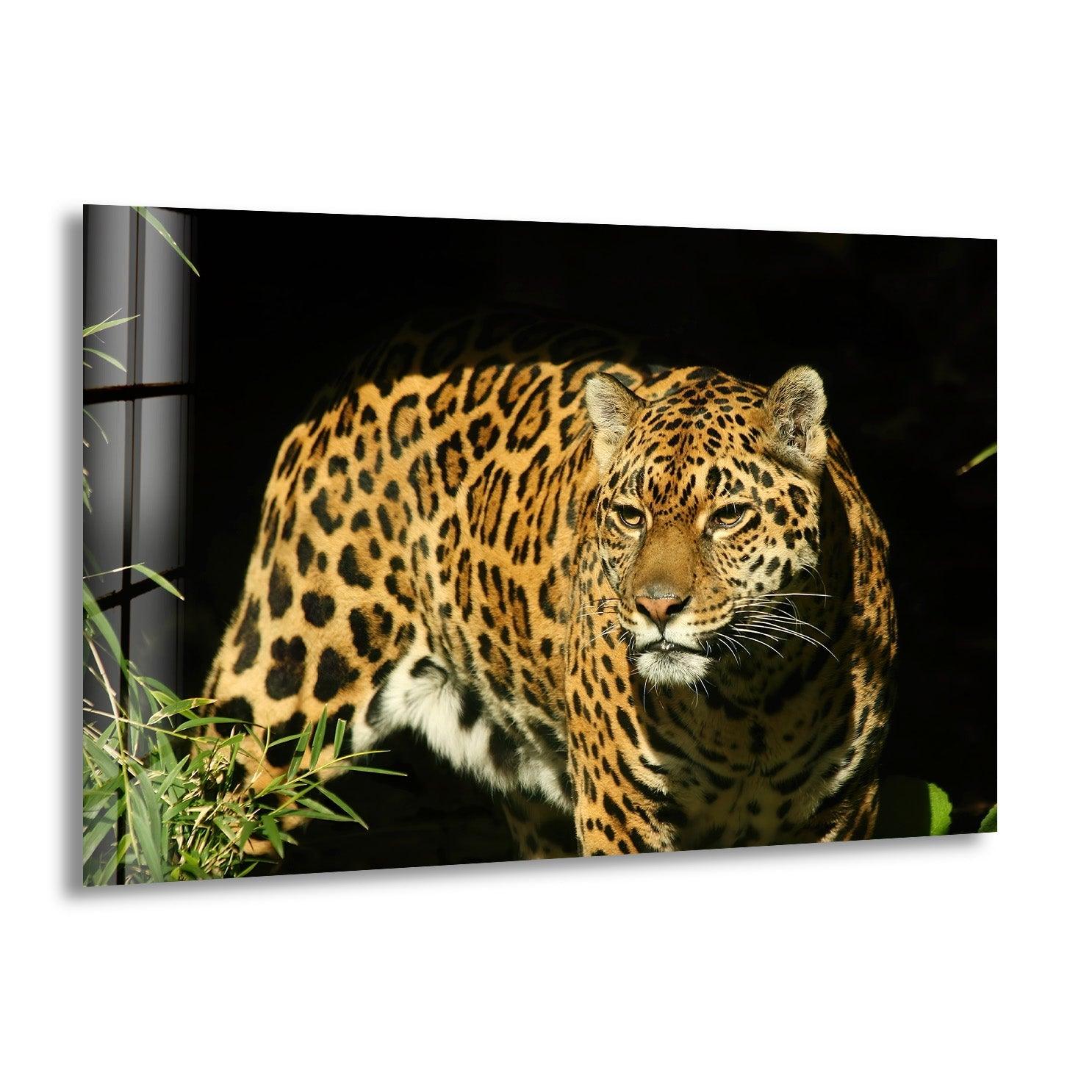 Stunning Amur Leopard Glass Wall Art - Handmade Wildlife Home Decor for Living Room, Bedroom & Office - Unique Animal Print Glass Panel