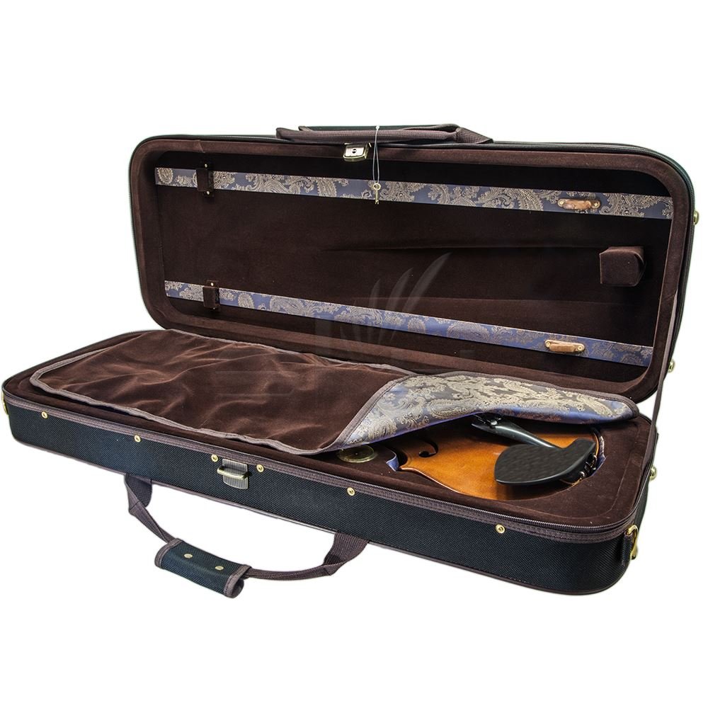 Paititi 15 Inch Professional Oblong Viola Hard Case - Lightweight with Hygrometer, Black/Brown - Perfect for Musicians, Travel & Storage
