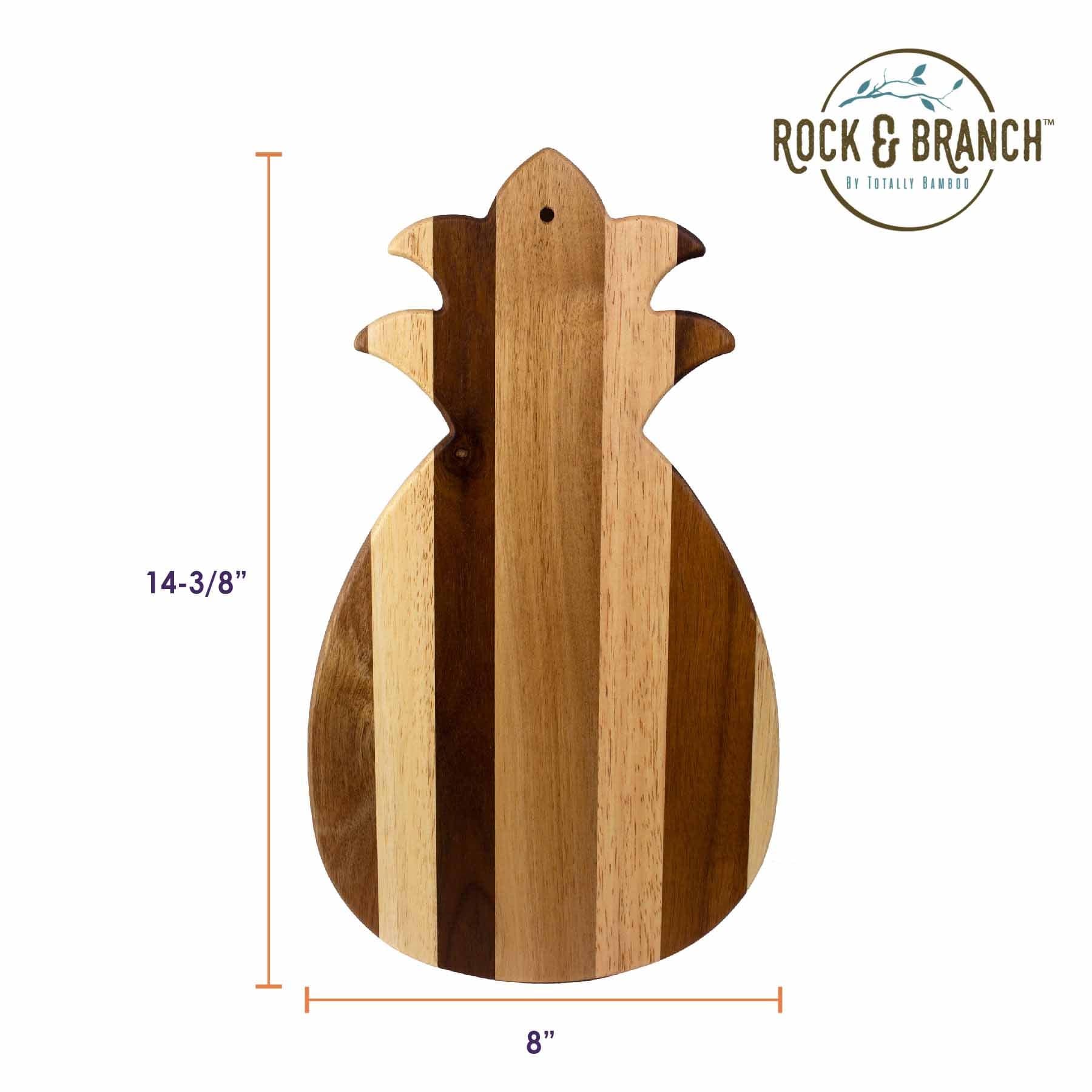 Rock & Branch® Shiplap Series Pineapple Shaped Wooden Cutting Board - Perfect for Kitchen Prep, Charcuterie Boards & Tropical Party Serving