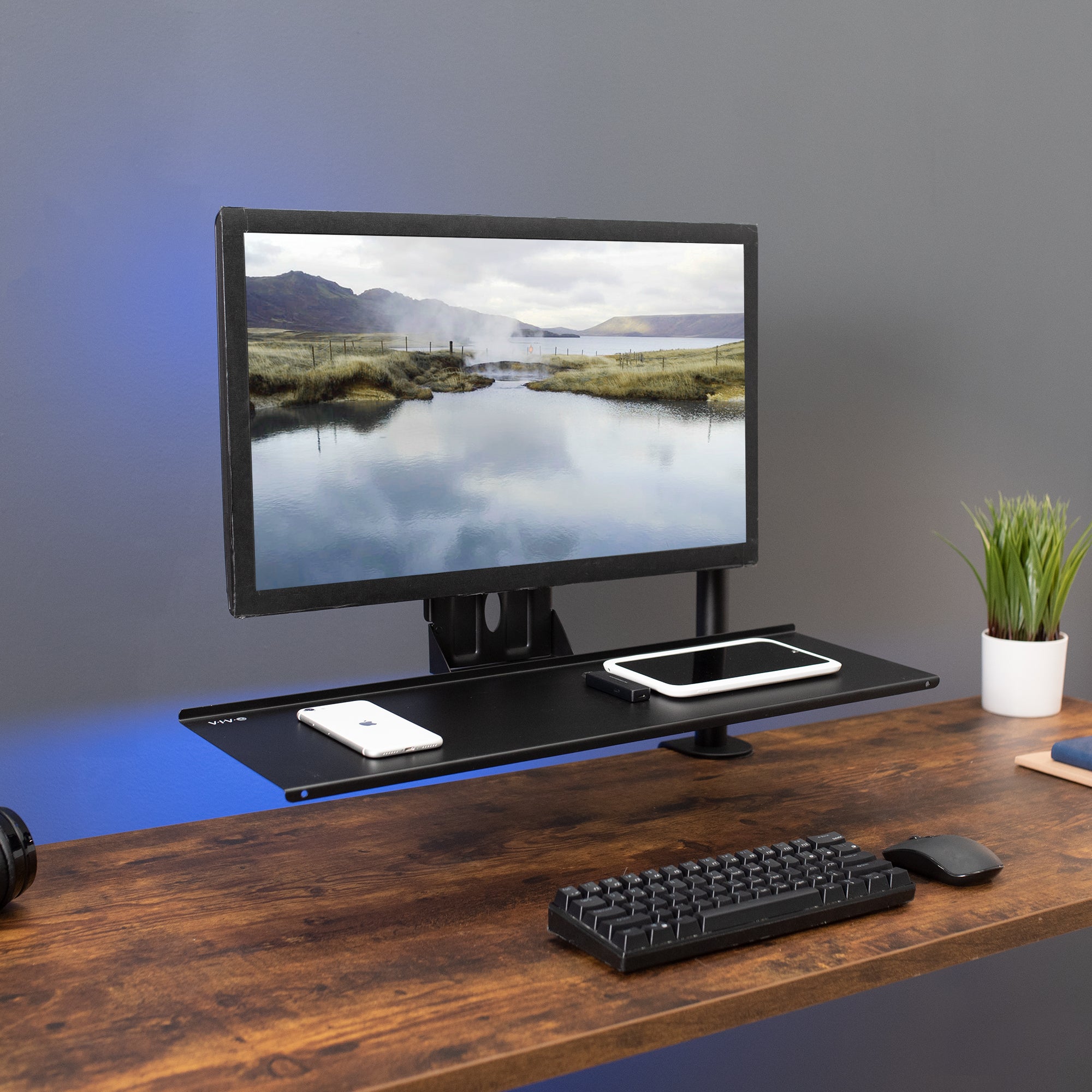 VESA Mount Keyboard Tray Attachment - Adjustable Under Desk Keyboard Holder for Ergonomic Workspace Setup | Perfect for Home Office, Gaming & Computer Desks
