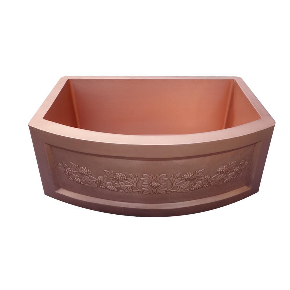 Premium 14 Gauge Single Bowl Farmhouse Apron Copper Kitchen Sink - KSAR 2 Model | Durable Stainless Steel Design for Rustic & Modern Kitchens | Perfect for Home Renovation, Farmhouse Style Decor, and Heavy-Duty Cooking