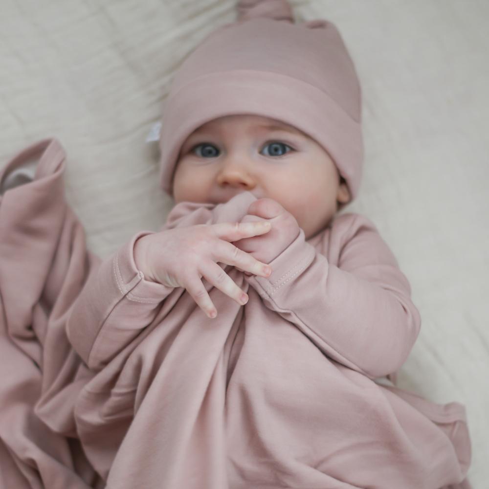 Soft Dusty Rose Merino Bamboo Swaddle Wrap - Breathable & Hypoallergenic Baby Swaddle Blanket for Newborns - Perfect for Nursery, Photo Shoots & Gift Giving