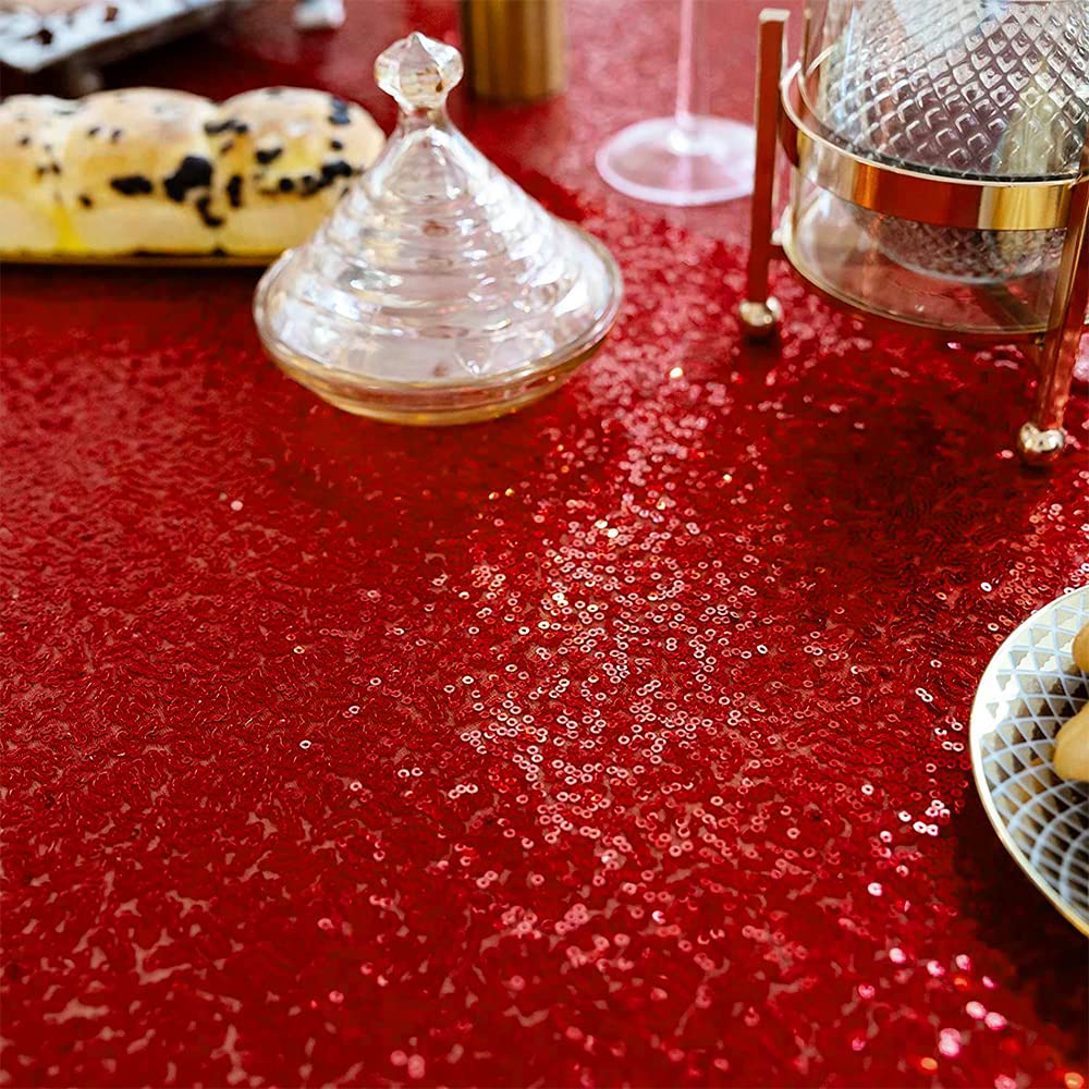 Red Sequin Tablecloth 50