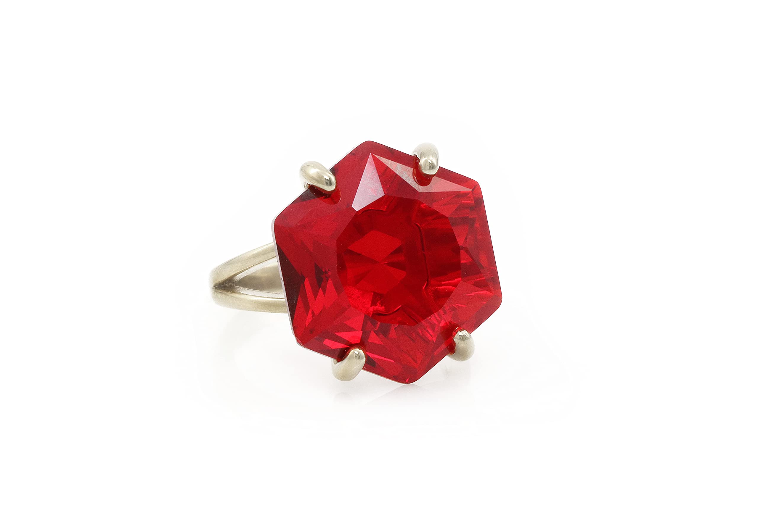 Anemone Classic Ruby Ring for Women - Sterling Silver Birthstone Jewelry, Bohemian & Statement Ring, Engagement Gift - Choose Size & Material - Perfect for Weddings, Anniversaries & Everyday Wear