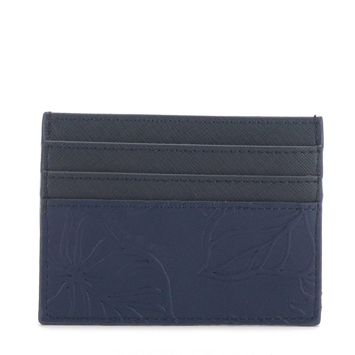 Meilany Kalo Navy Embossed Leather Card Holder - Slim RFID Blocking Wallet for Men & Women - Perfect for Travel, Business & Everyday Use