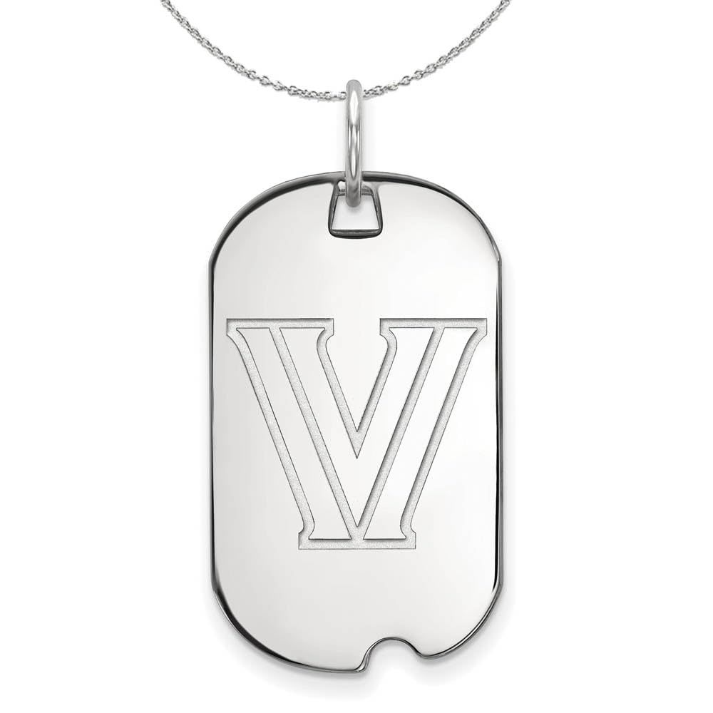 Sterling Silver Villanova Dog Tag Necklace - Perfect for Gifts & School Pride