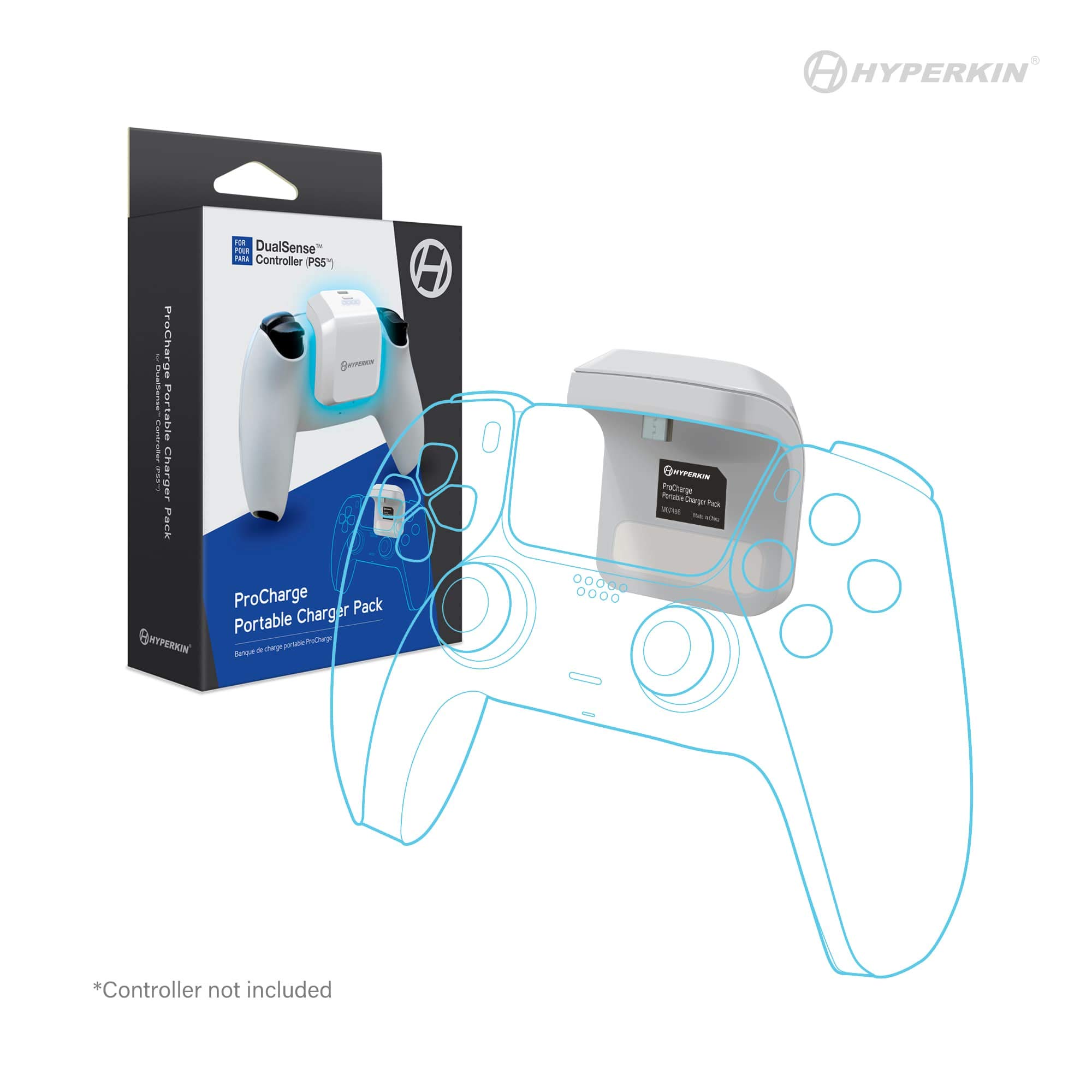 Hyperkin Portable Battery Charger Pack for DualSense (PS5) - High Capacity Power Bank for PlayStation 5 Controller - Perfect for Gaming On-The-Go & Long Play Sessions