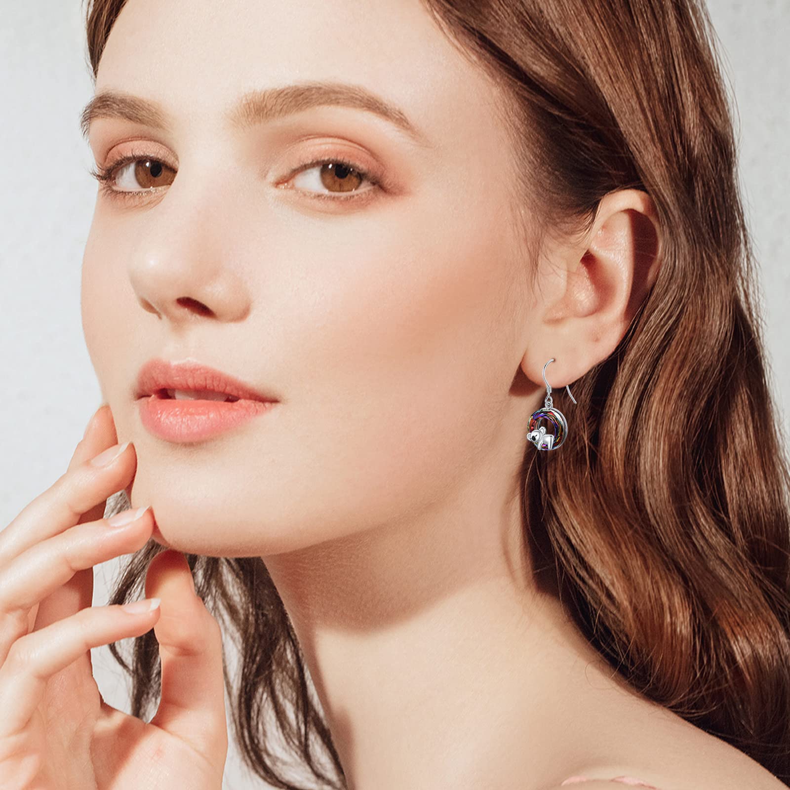925 Sterling Silver Cute Animal Crystal Dangle Earrings for Women - Elegant Jewelry Gift for Birthday, Anniversary & Special Occasions | Perfect for Party, Wedding & Everyday Wear