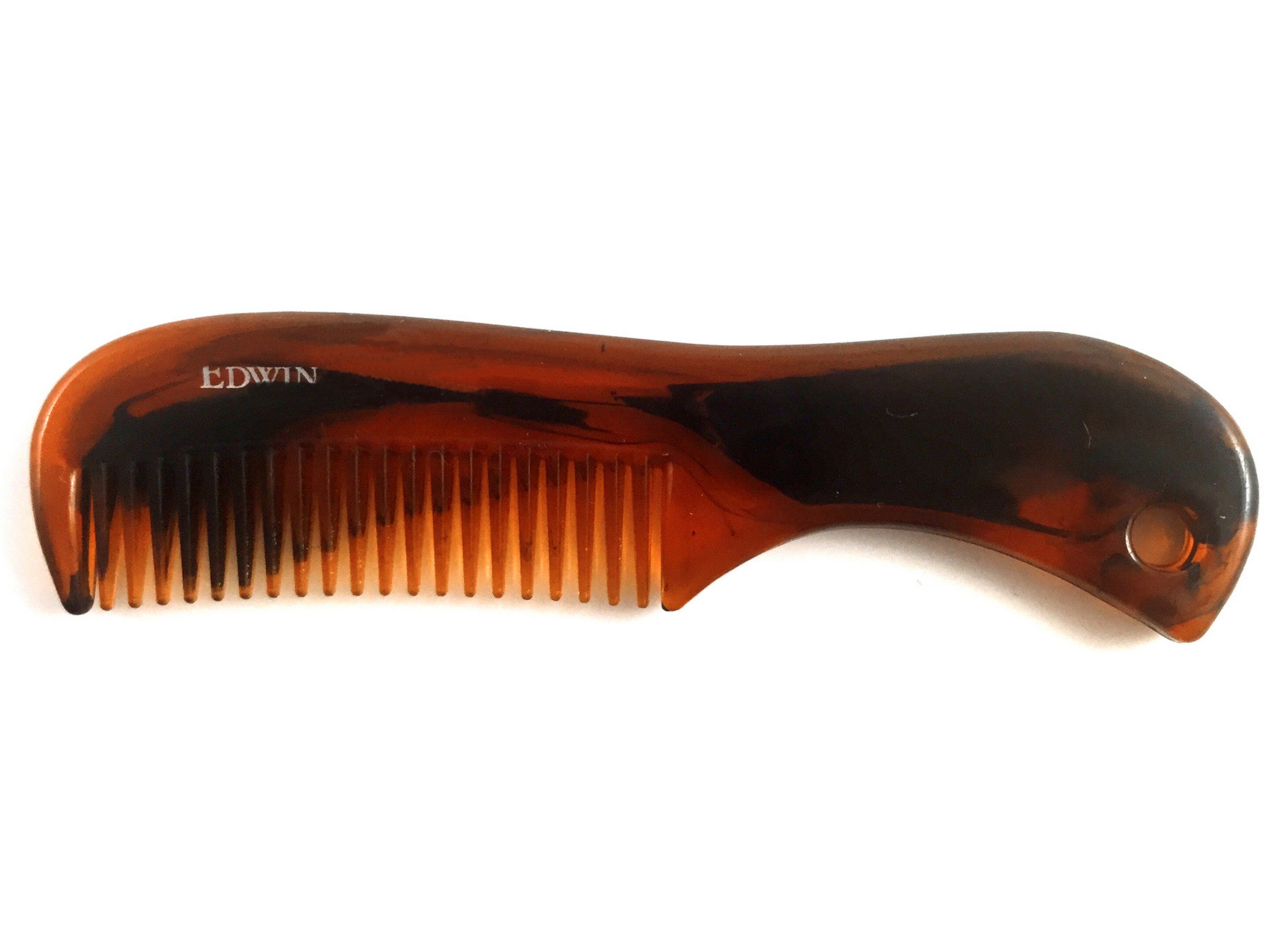 Edwin Jagger Tortoiseshell Beard Comb for Men - Premium Mustache Comb for Grooming & Styling - Perfect for Travel, Home, and Salon Use