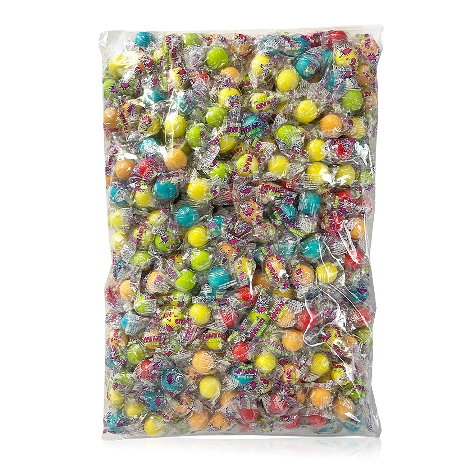 Sour Cry Baby Bubble Gum Assorted Flavors - 5lb Bulk Bag for Parties, Halloween Treats & Candy Buffets