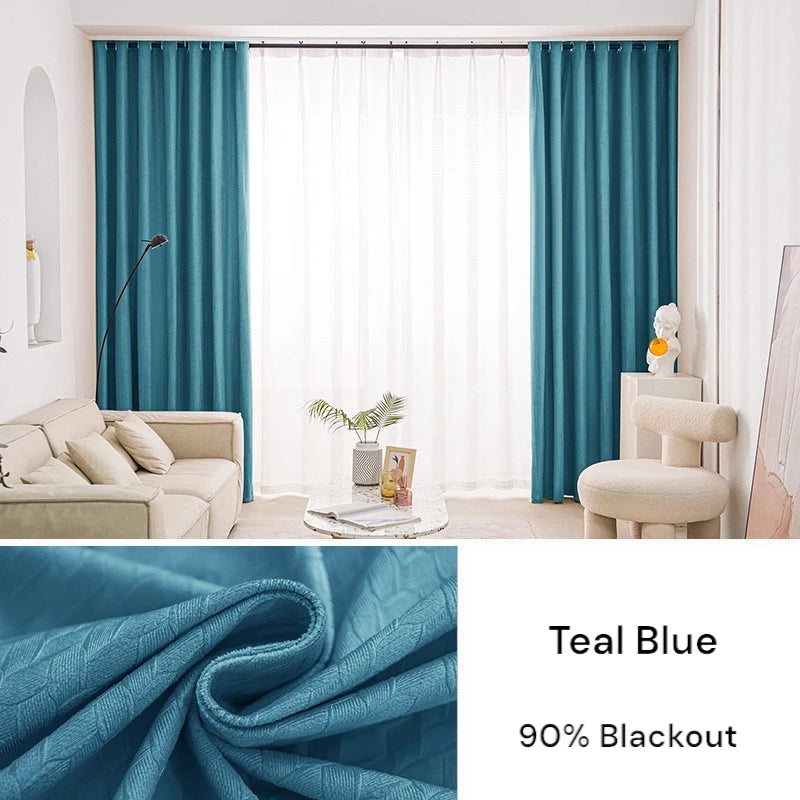 Aviana Blackout Curtains with Embossed Diamond Design - Custom Size for Bedroom & Living Room - Noise Reducing & Thermal Insulated Window Treatments for Home Decor