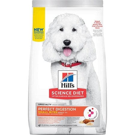 Hill's Science Diet Adult 7+ Perfect Digestion Small Bites Senior Dog Food - 12lb Bag for Small Breed Senior Dogs | Supports Digestive Health & Easy Chewing for Aging Pets