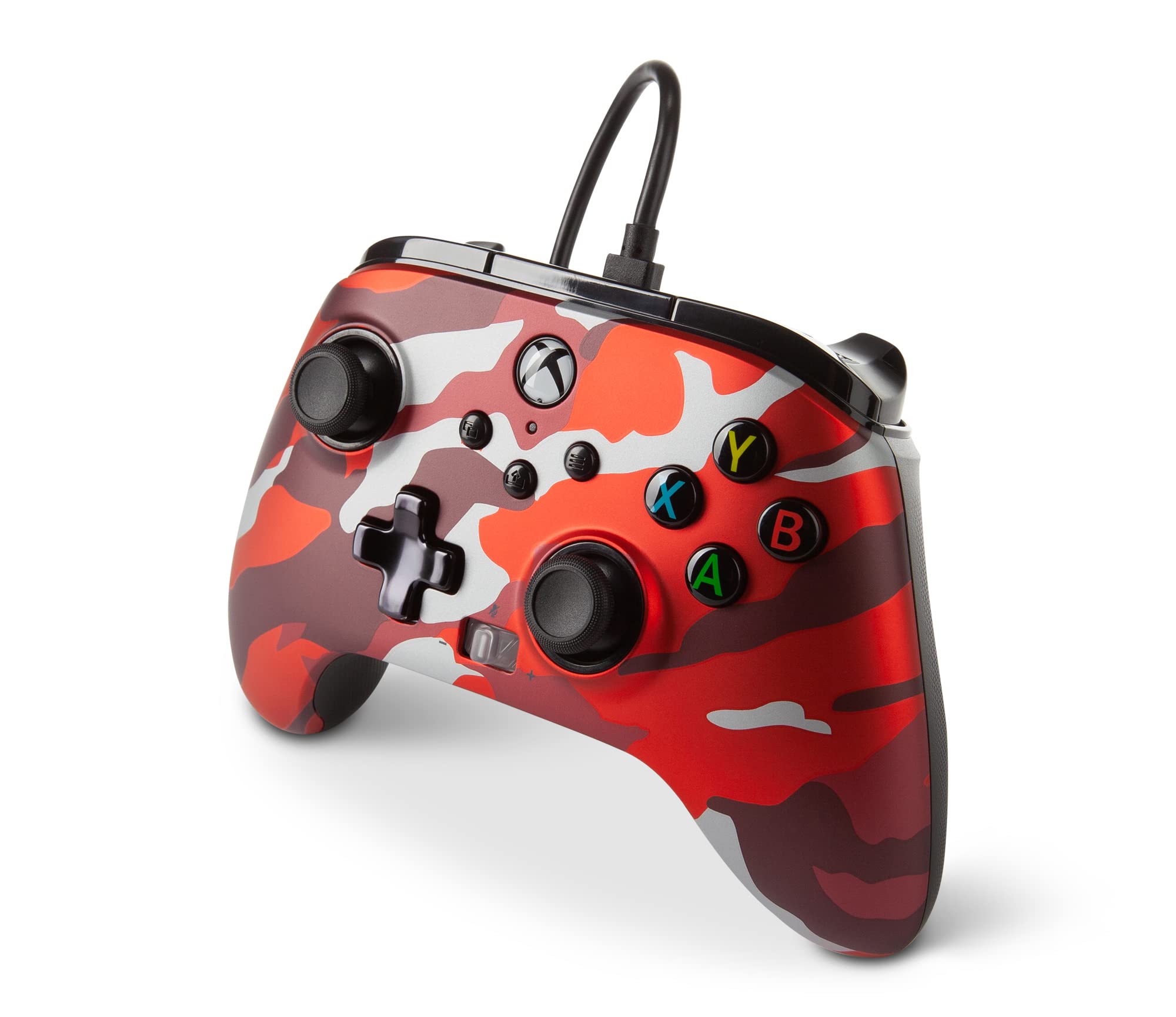 PowerA Enhanced Wired Controller for Xbox Series X|S - Metallic Red Camo | Xbox One & Series X/S Compatible Gamepad | Ergonomic Design for Long Gaming Sessions | Perfect for FPS, Racing & Action Games