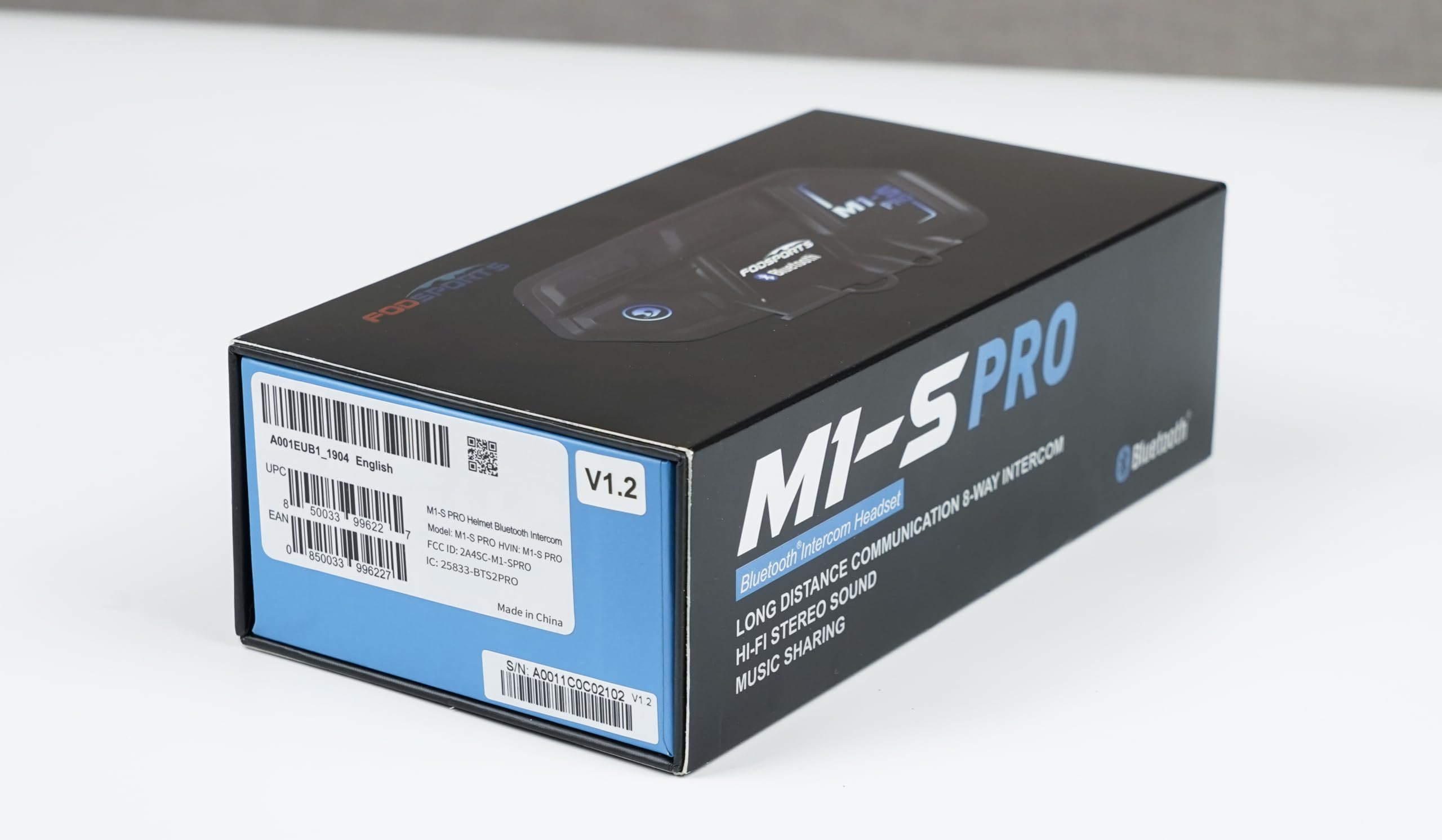 FODSPORTS M1S Pro Motorcycle Bluetooth Intercom - 2000m Range, 8 Rider Group Communication, Waterproof Helmet Headset with Music Sharing, GPS, Dual Mic, Hands-Free Calling | Perfect for Group Rides, Touring & Urban Commuting