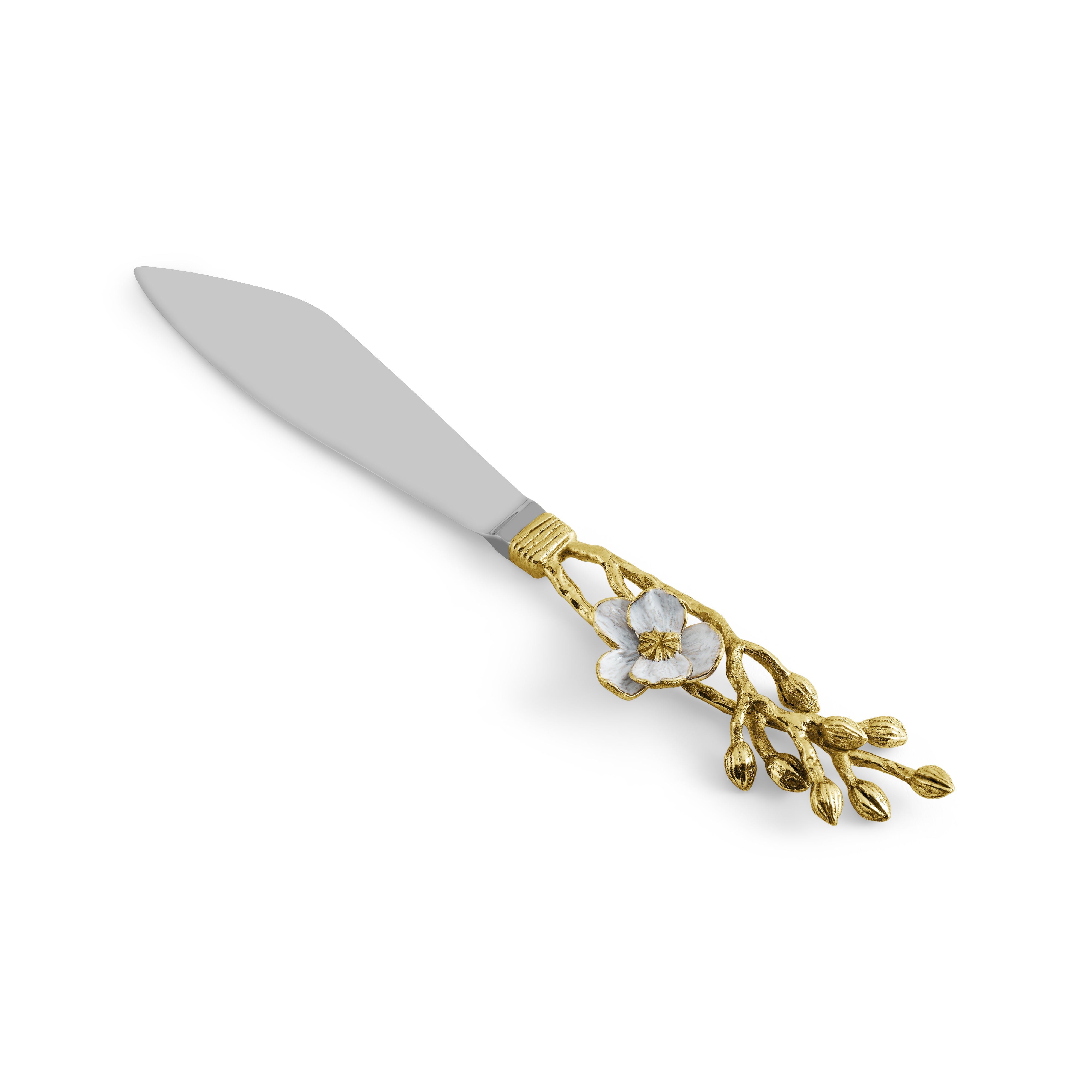 Elegant Orchid Wedding Cake Knife Set - Stainless Steel Cake Cutting Server for Bridal Showers, Weddings & Anniversary Celebrations - Perfect for Cake Cutting Ceremonies & Special Occasions