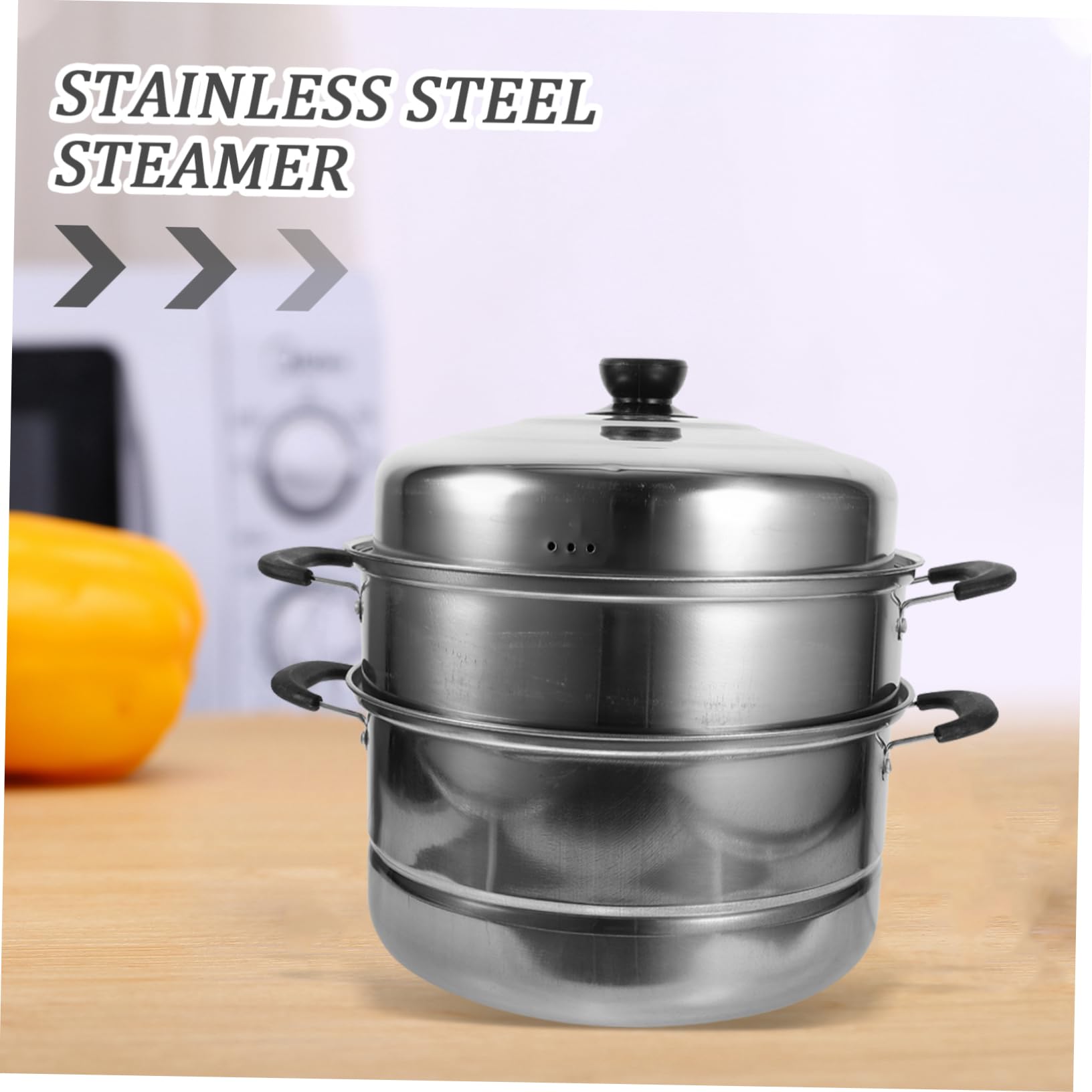 Cabilock 3-Layer Stainless Steel Steamer Pot - Stackable Steam Cookware for Vegetables, Dumplings & Seafood - Perfect for Home Kitchen & Meal Prep