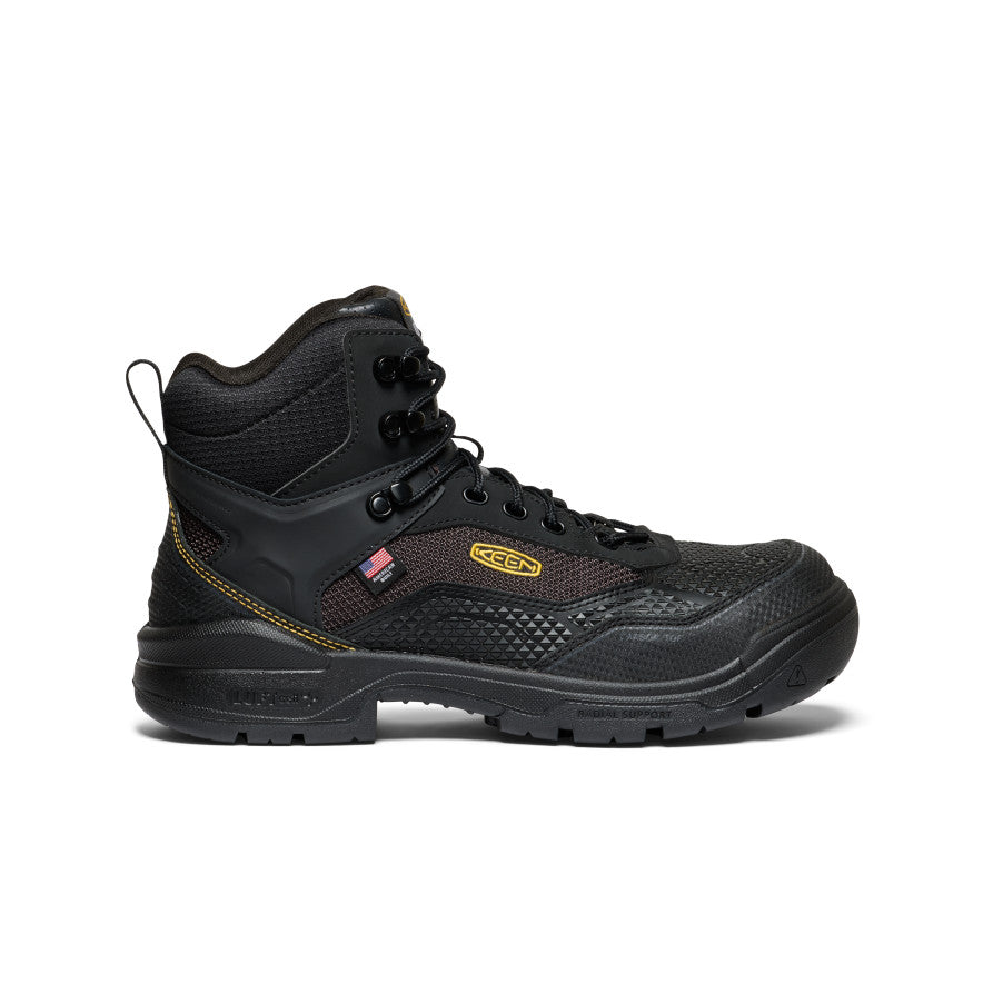 Men's Stronglite Waterproof Work Boots with Carbon Toe - Black/Black | Slip Resistant Safety Shoes for Construction, Hiking & Outdoor Work