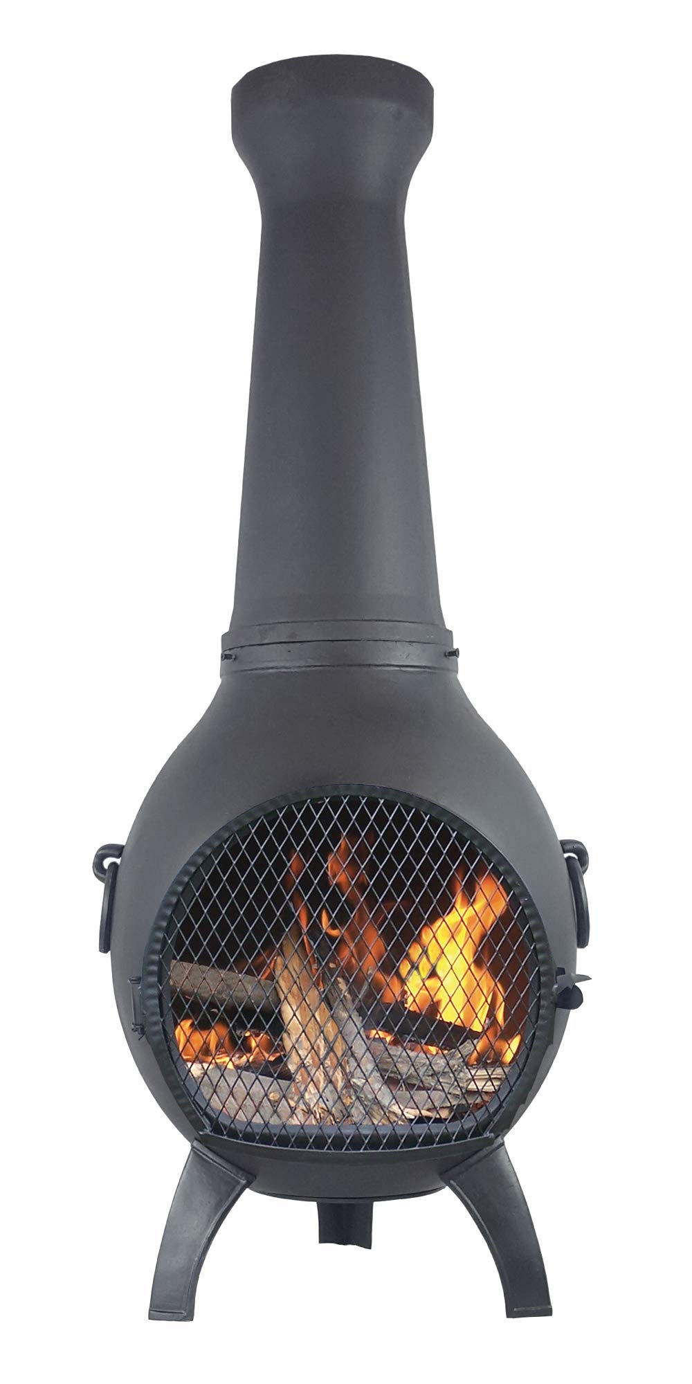 Blue Rooster Prairie Chiminea Outdoor Fireplace - Wood Burning Cast Aluminum Fire Pit for Deck, Patio, Backyard & Garden - Perfect for Camping, BBQ Nights & Outdoor Gatherings