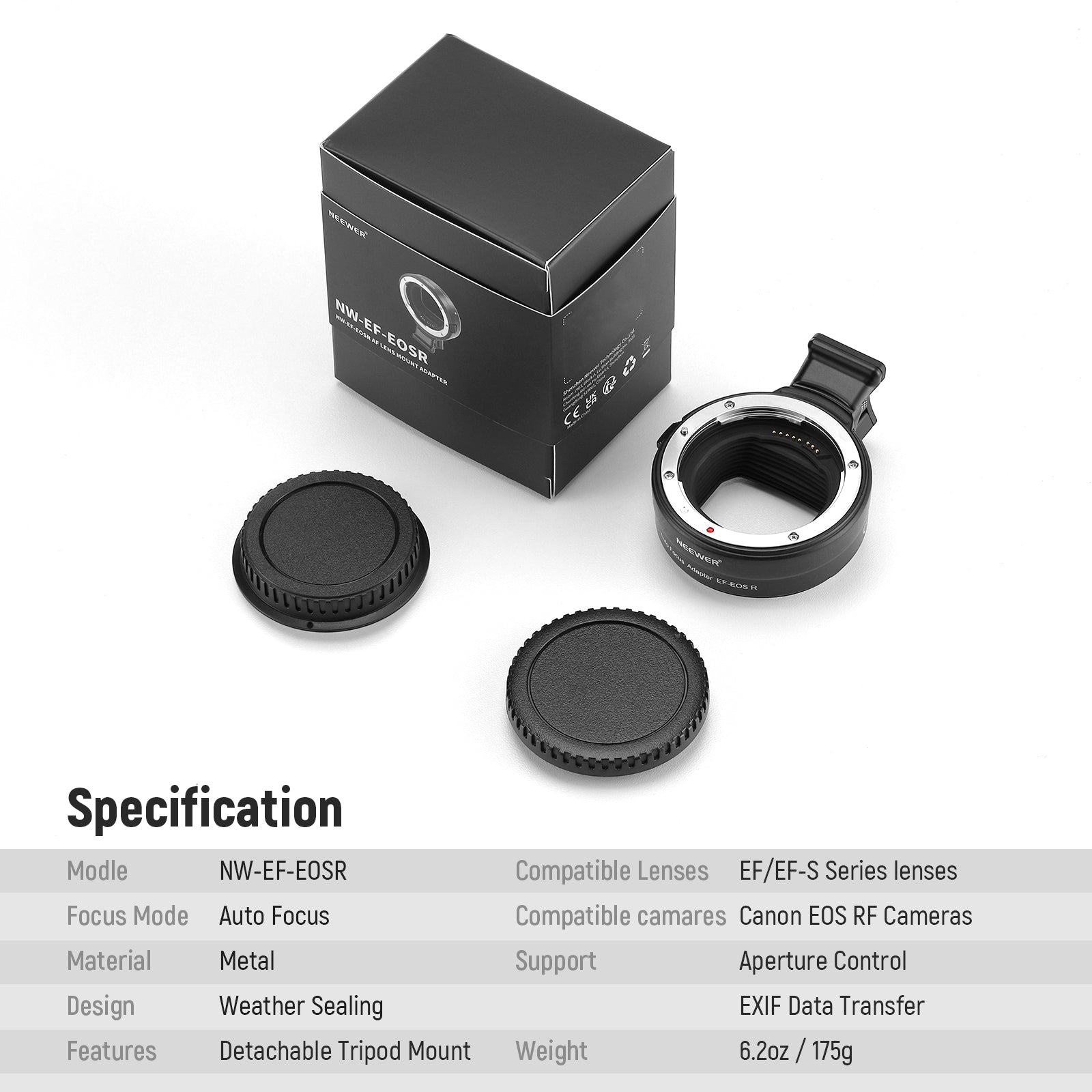 NEEWER EF to EOS R Mount Adapter - Canon EF Lens to EOS R Camera Converter for Professional Photography & Videography - Perfect for Travel, Portrait, and Landscape Shooting