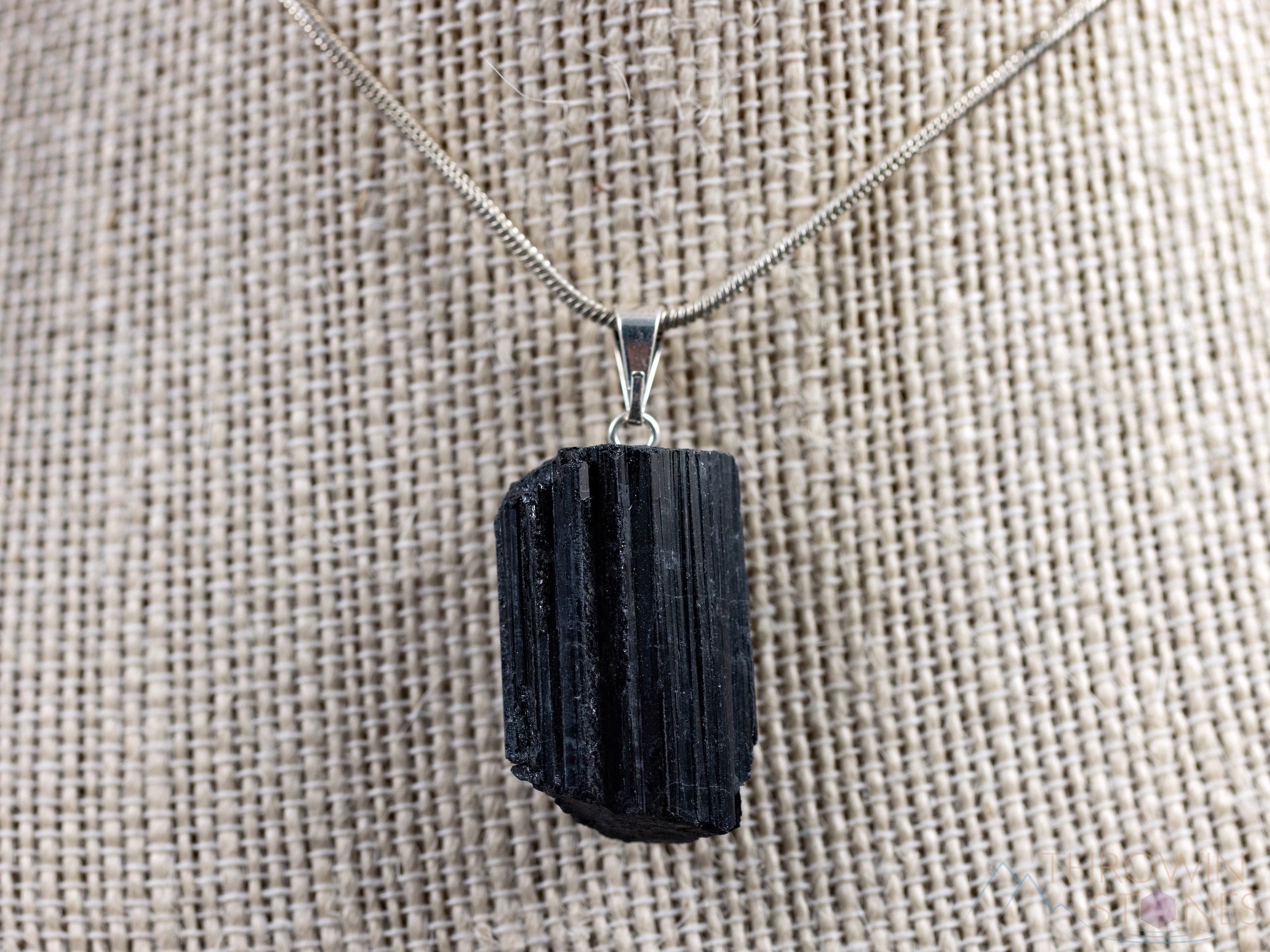 Raw Black Tourmaline Crystal Pendant - Natural Birthstone Gemstone Handmade Jewelry for Men, Healing Crystals & Protection Stones, Unique Gift for Him (E0910) - Perfect for Meditation, Energy Cleansing & Spiritual Healing