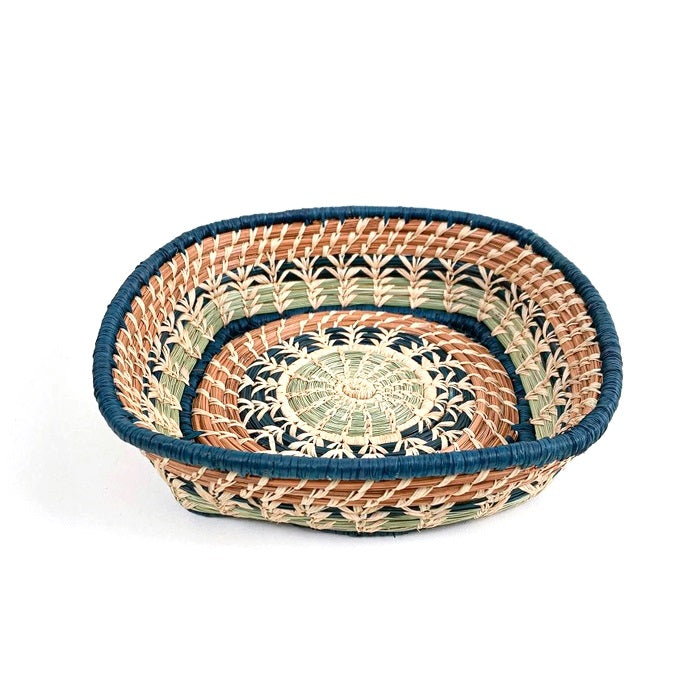 Handwoven Micaela Pine Needle Basket - Natural Rustic Home Decor for Storage & Display | Perfect for Living Room, Kitchen, or Gift Giving
