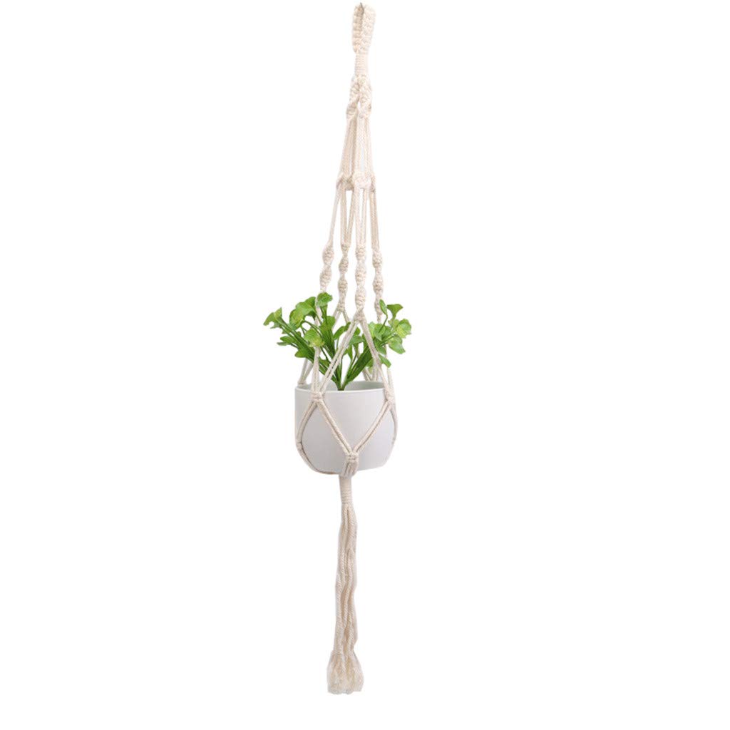 Macrame Plant Hangers for Indoor Outdoor Use - Bohemian Style Flower Pot Holder Basket with Rope for Home, Garden, Balcony Decor | Perfect for Boho Home Decor, Hanging Plants, and Wall Decorations