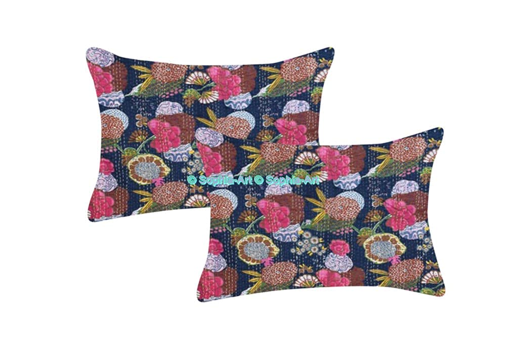 Sophia-Art Reversible Indian Kantha Quilt - Twin/King Size 108