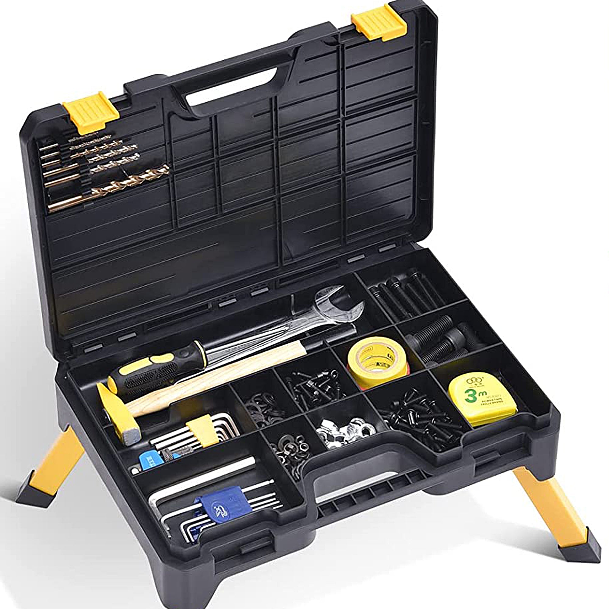 Milex Multi-Function Toolbox Stool - Heavy Duty Portable Workbench Seat with Storage for Garage, Workshop & Outdoor Projects