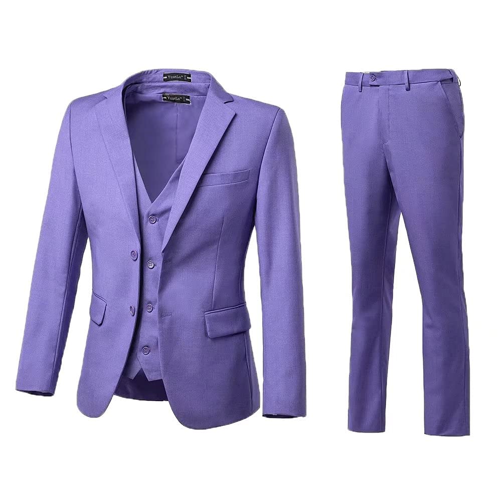 Premium 3-Piece Men's Slim Fit Suit Set - Business Formal Suit Jacket, Vest & Pants with Tie | Wedding, Prom, Groom & Office Wear for Stylish Occasions