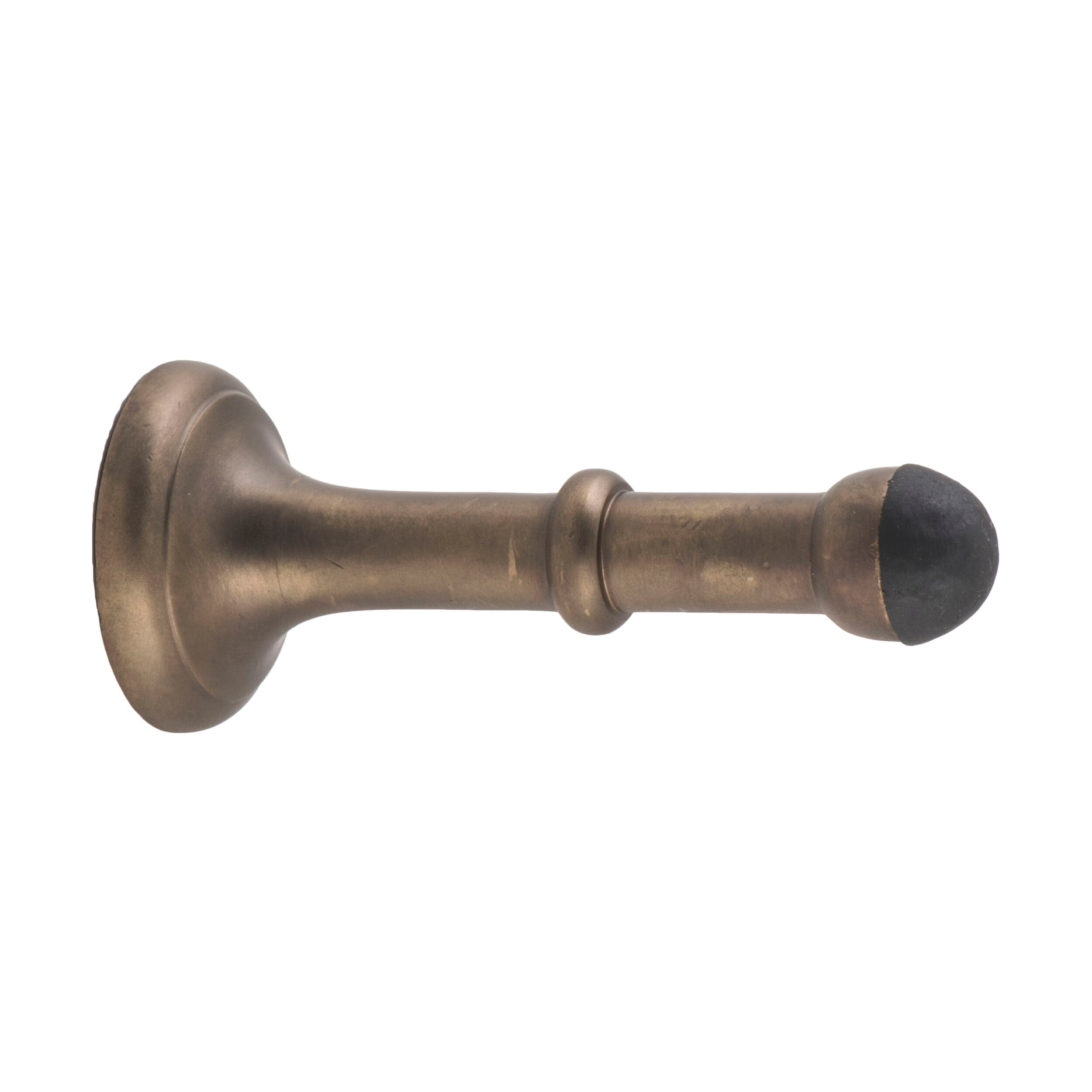 9834 Large Antique Brass Concealed Door Stop - D43xP100mm Heavy Duty Door Stopper for Home, Office & Hotel Use