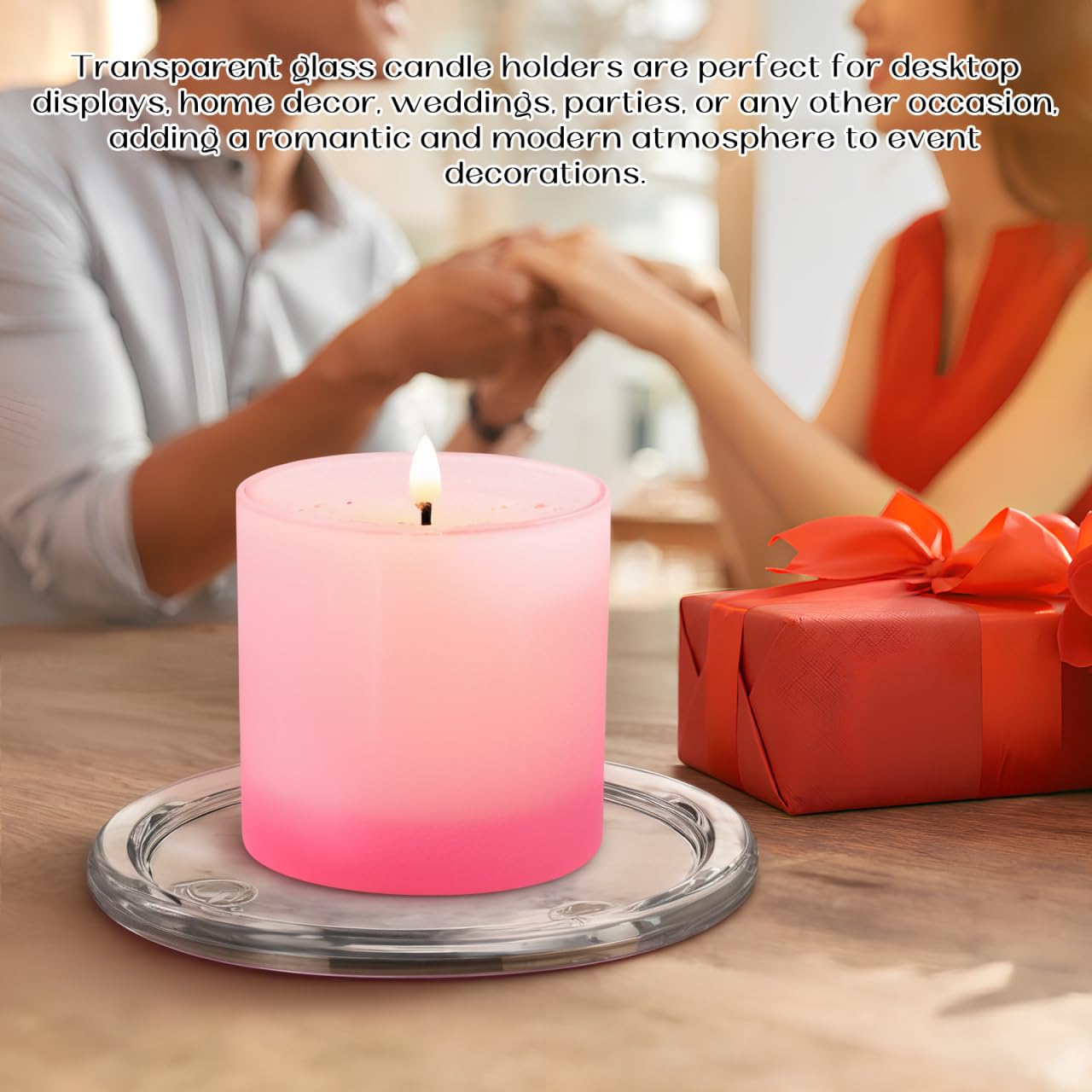 3Pcs Clear Glass Candle Plates - 5 Inch Round Candle Holder Tray for Pillar Candles | Decorative Glass Coaster & Desktop Centerpiece | Perfect for Wedding, Dining Table, Home Decor & Party Decorations