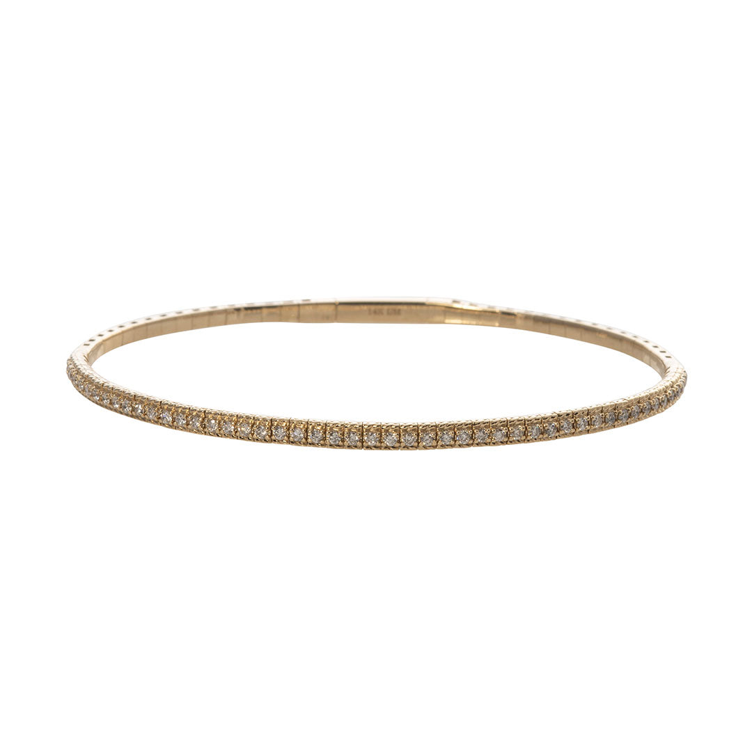 0.50 Carat Diamond 14K Yellow Gold Flexible Tennis Bracelet for Women - Elegant & Adjustable Bangle for Everyday Wear & Special Occasions