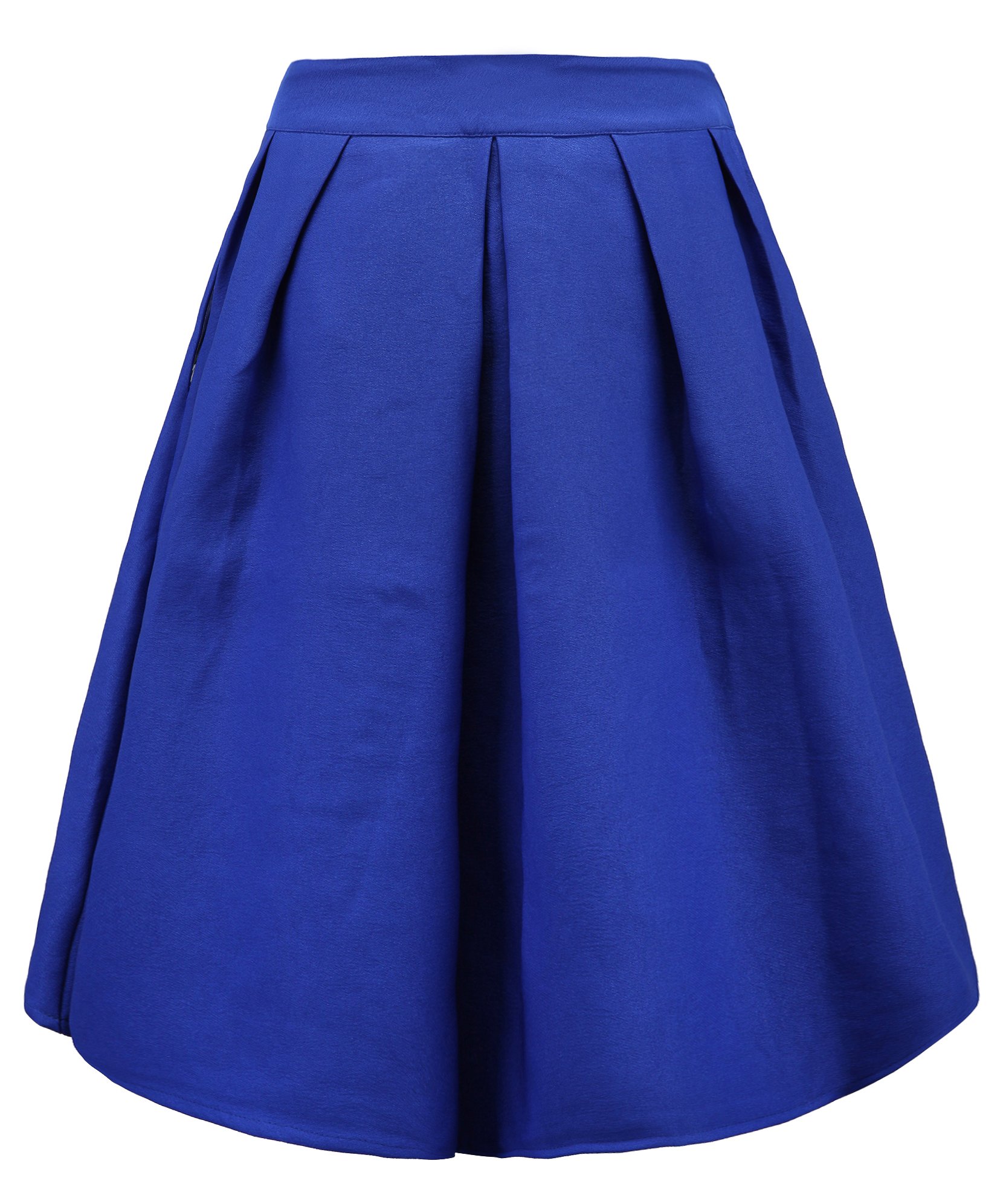 Face N Face Women's High Waisted A-Line Skater Pleated Midi Skirt - Street Fashion & Casual Outfit Essential for Spring/Summer