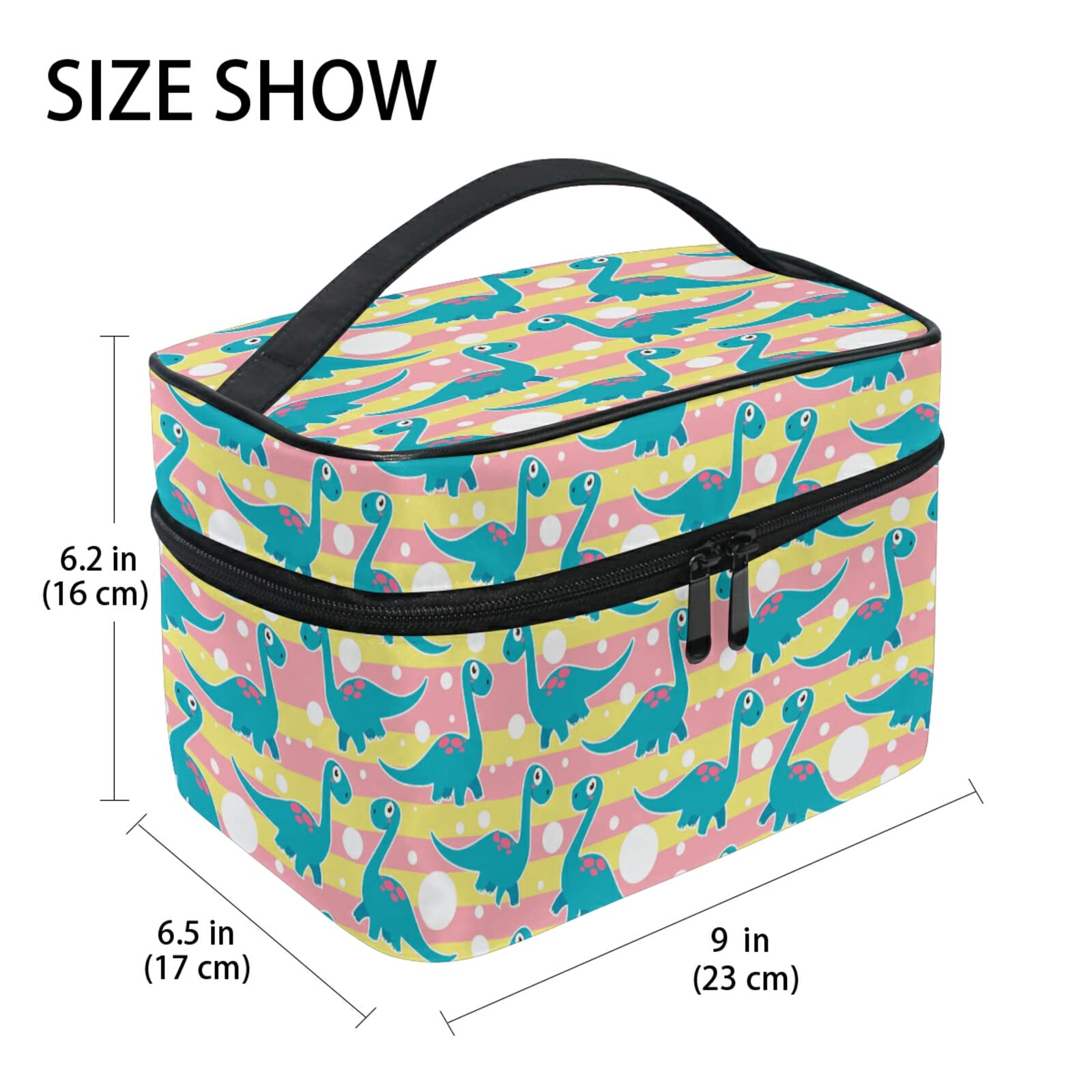 Dinosaur Makeup Bag for Women - Cute Baby Shower Gift, Cosmetic & Toiletry Travel Organizer - Perfect for Travel, Gym, and Daily Beauty Essentials