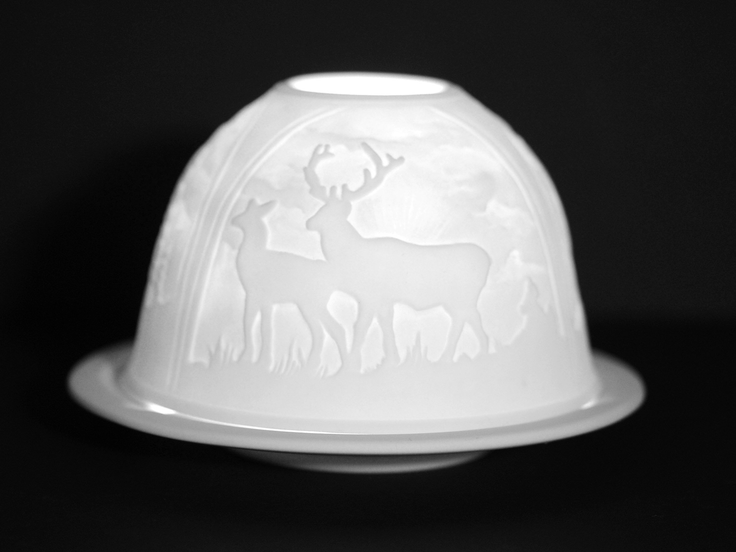 Deer Design Porcelain Dome Lights - Elegant Ceiling Lighting for Living Room, Bedroom, and Dining Room Decor