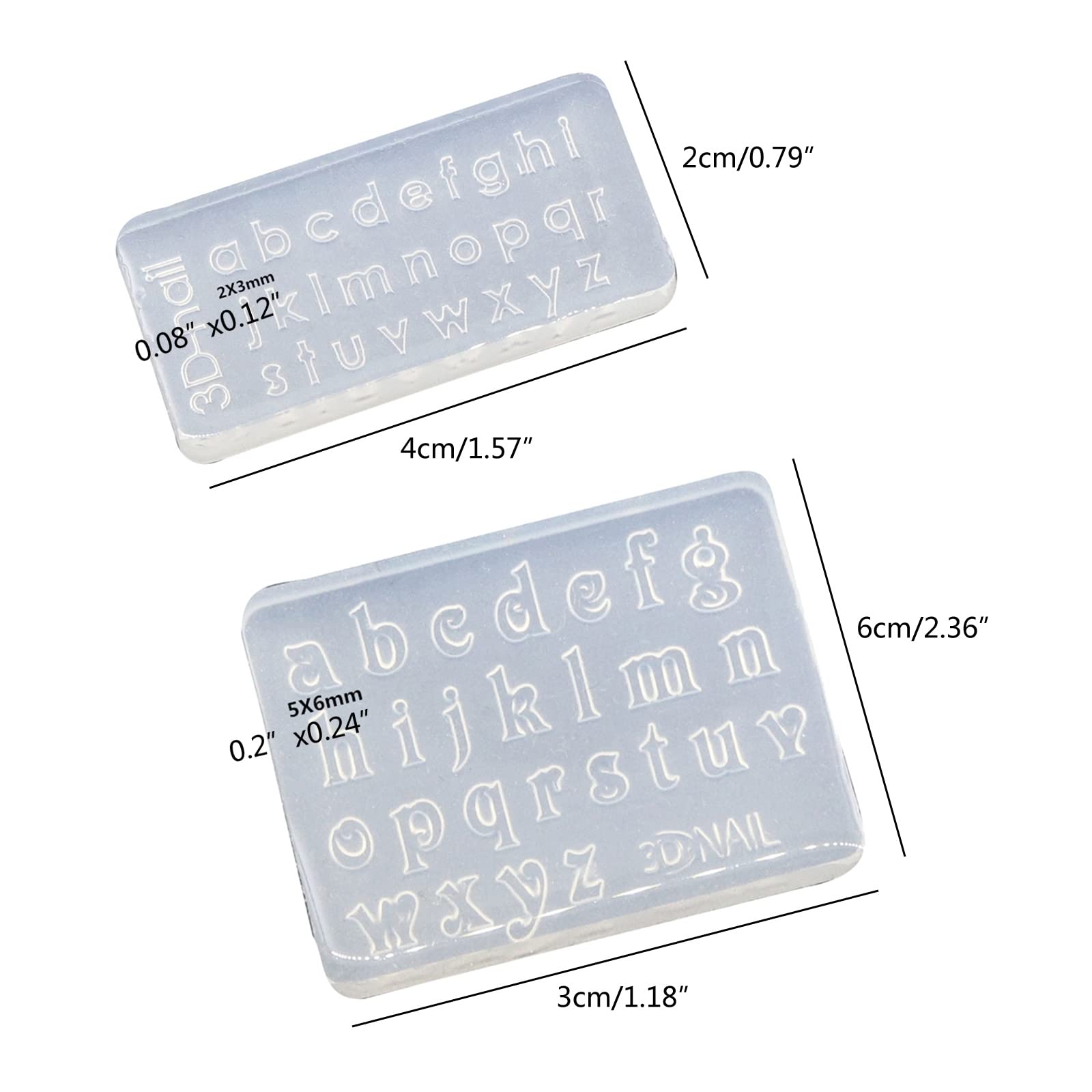 3D Silicone Letters & Numbers Nail Art Mold - DIY Nail Decoration Mould for Gel Polish, Acrylic Nails - Perfect for Manicures, Nail Art Designs & Home Salon Use