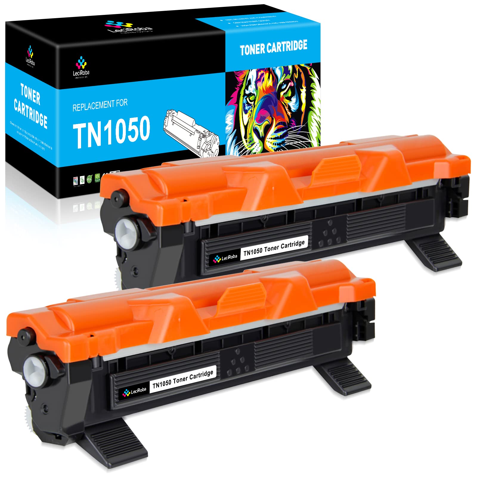 Brother TN1050 Toner Cartridge - 2 Black for DCP/HL/MFC Printers - Home & Office Use