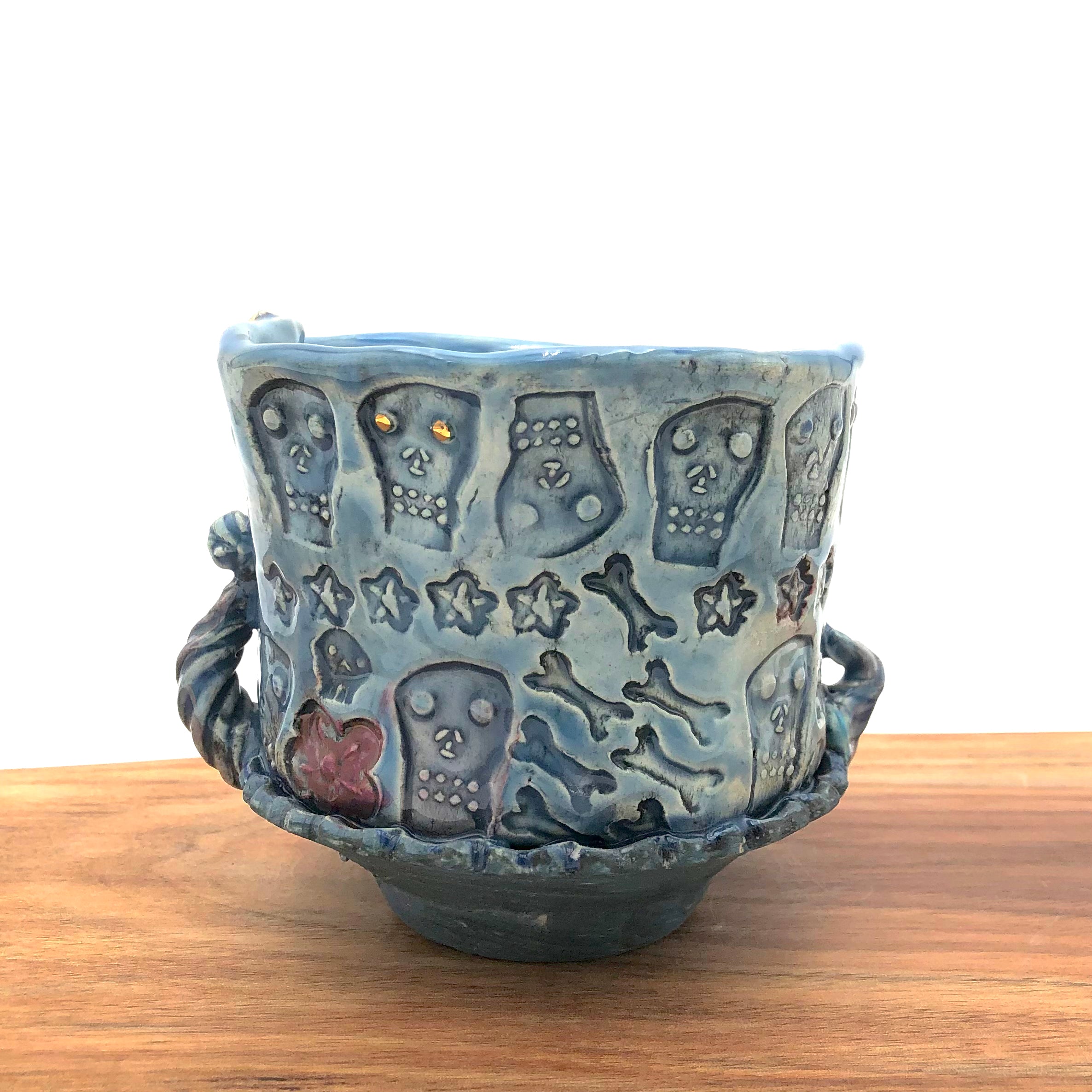 Susan Speck Tea Bowl - Skullishious Series Ceramic Cup for Tea, Coffee & Matcha | Unique Handmade Gift for Tea Lovers, Halloween Decor & Gothic Home Decor