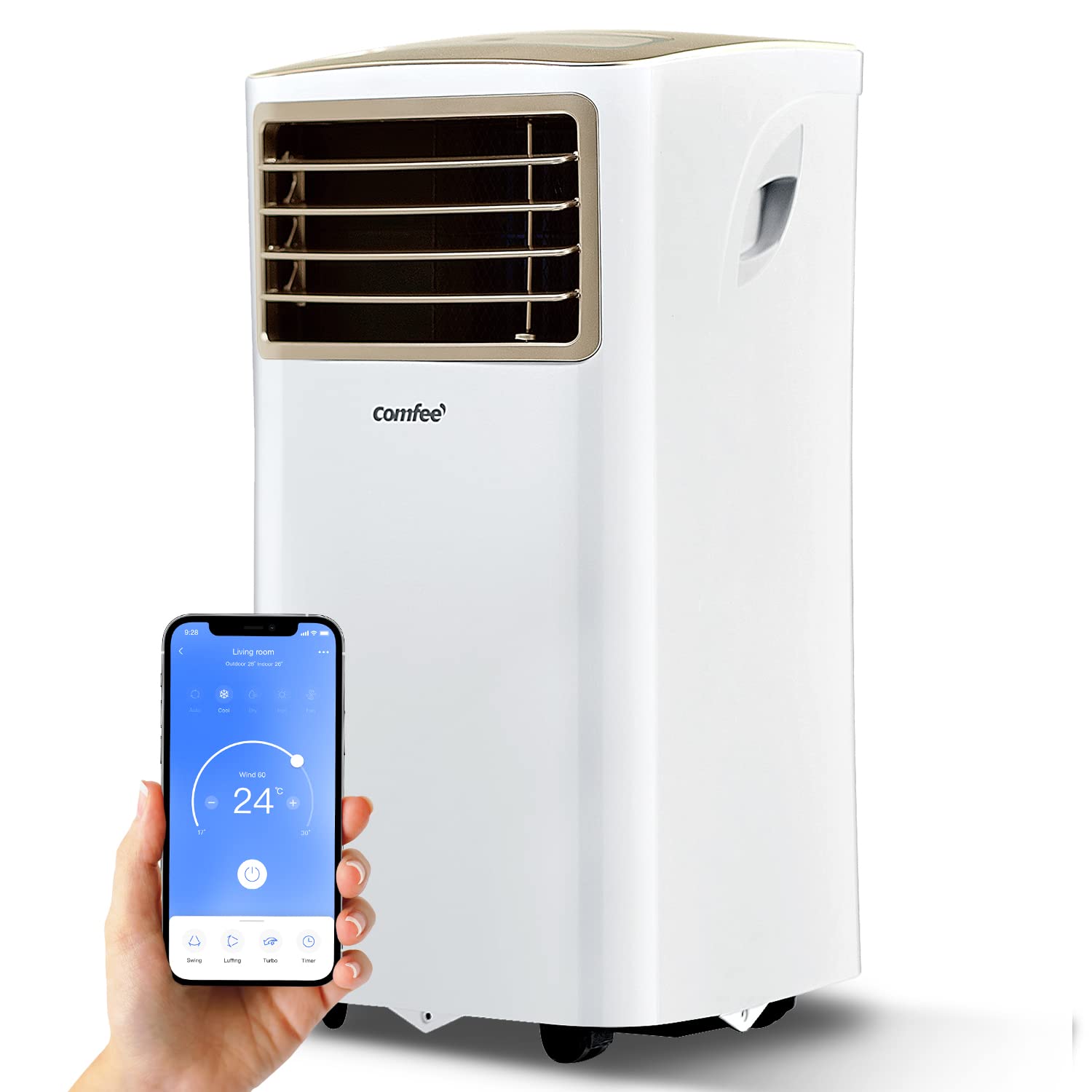 Comfee 7000 BTU Portable Air Conditioner - 3-in-1 Cooling, Dehumidifier & Fan with Exhaust Pipe for Rooms Up to 250 sq ft (70 m³) | Perfect for Bedrooms, Living Rooms & Home Offices
