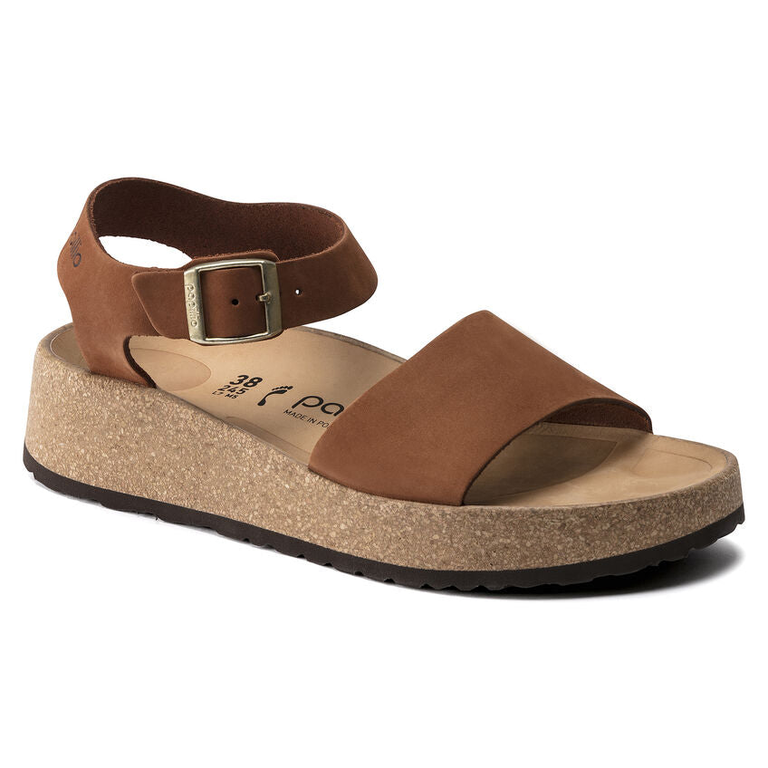 Birkenstock Glenda Nubuck Leather Sandals in Pecan - Comfortable Women's Casual Shoes for Walking, Travel & Everyday Wear